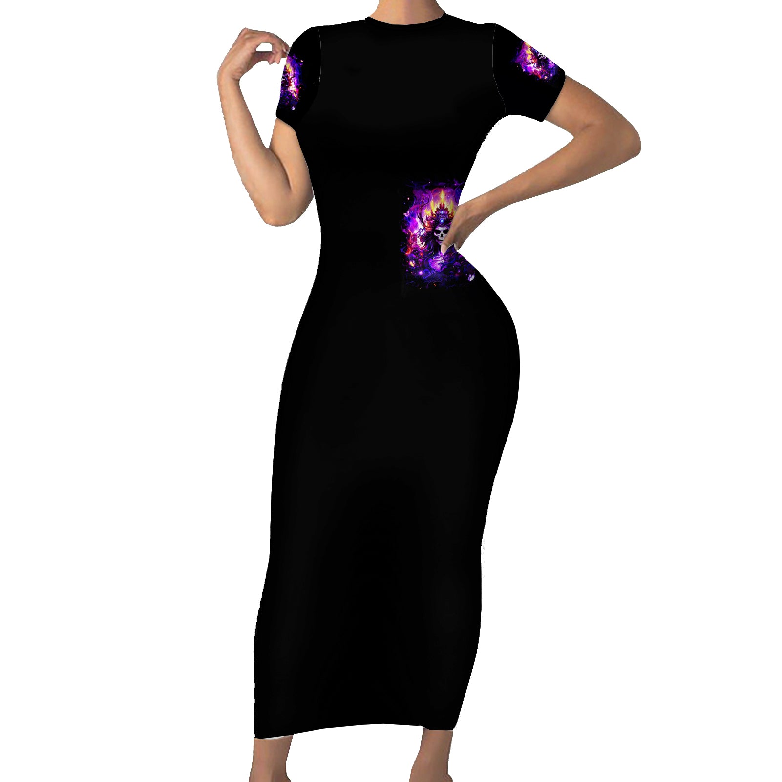 Queen Skull Short Sleeve Bodycon Dress Sometimes An Angel Somethimes Hellraiser Always A Strong Woman