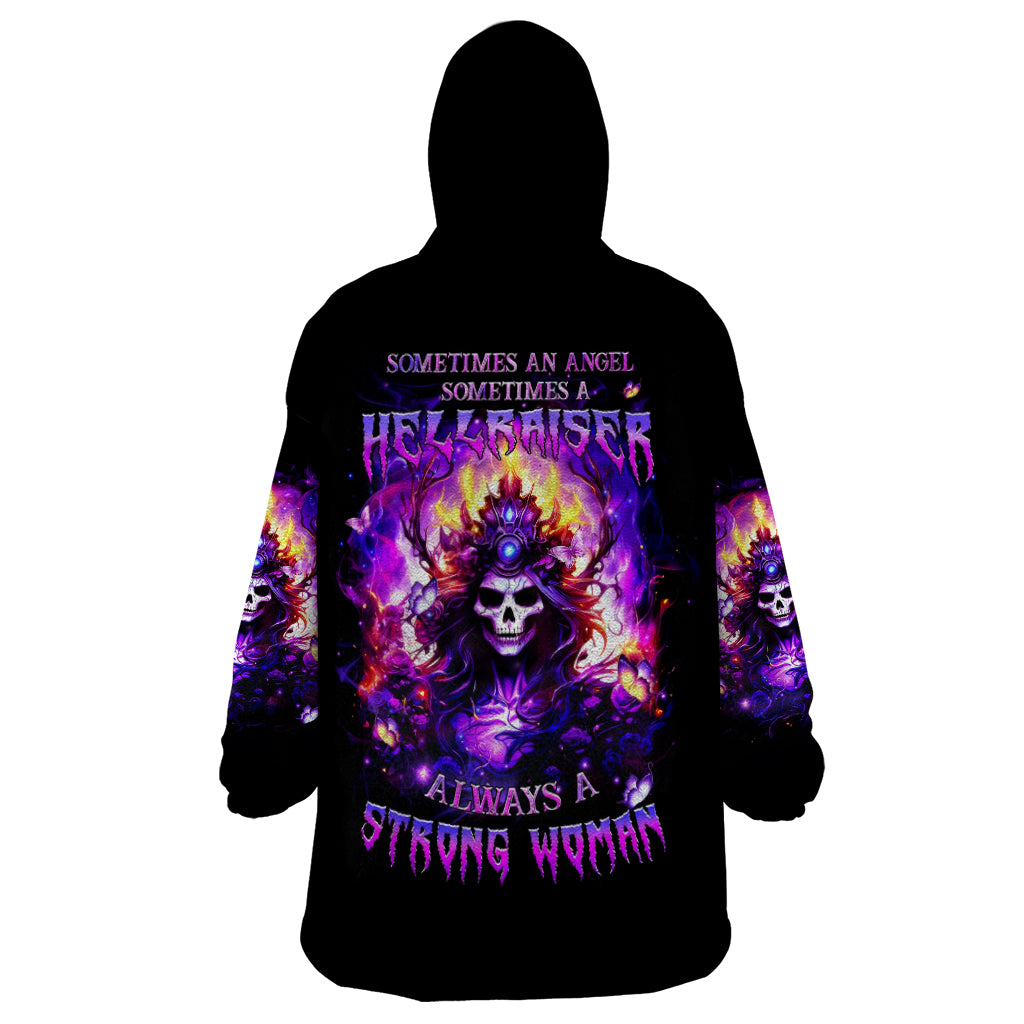 Queen Skull Wearable Blanket Hoodie Sometimes An Angel Somethimes Hellraiser Always A Strong Woman