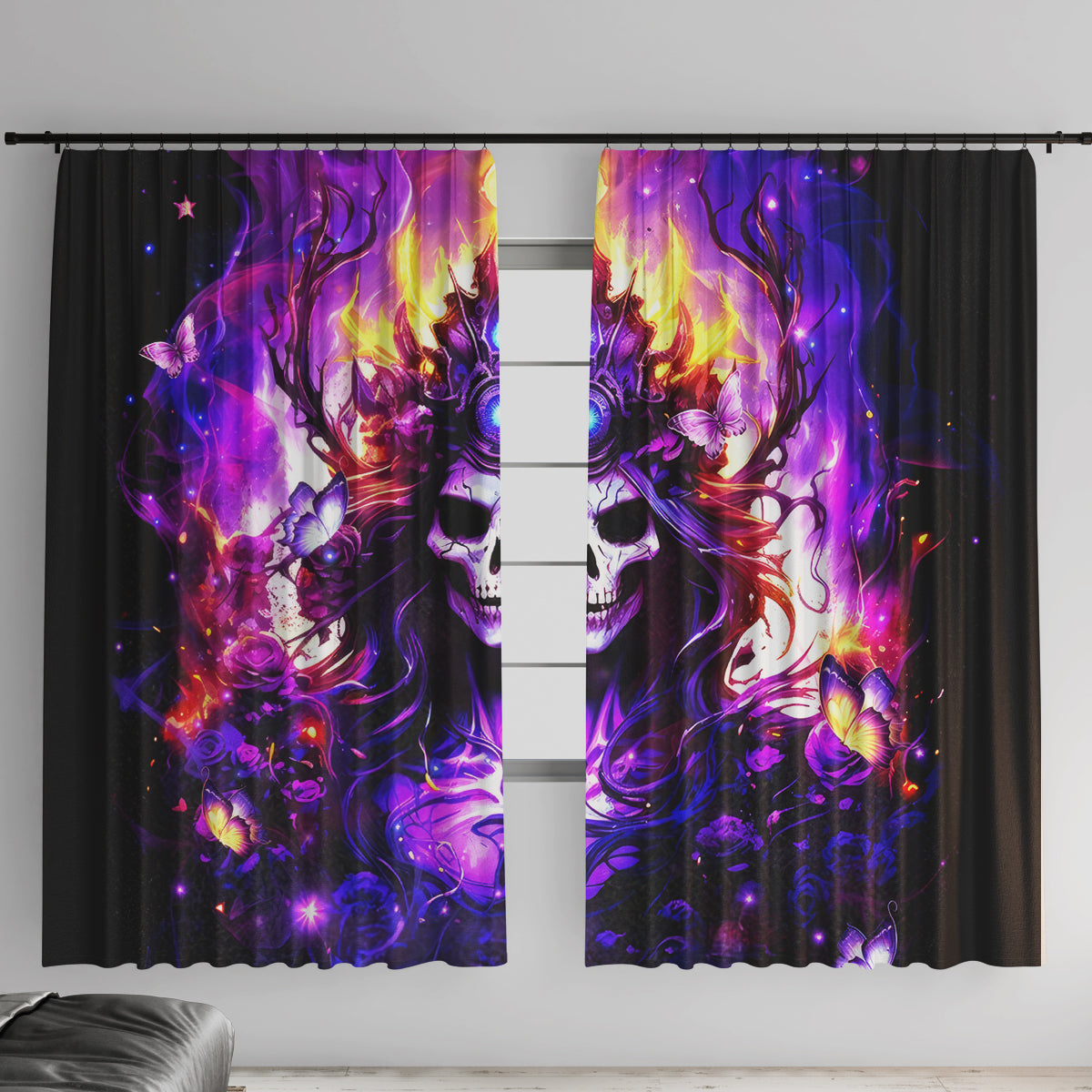 Queen Skull Window Curtain Sometimes An Angel Somethimes Hellraiser Always A Strong Woman