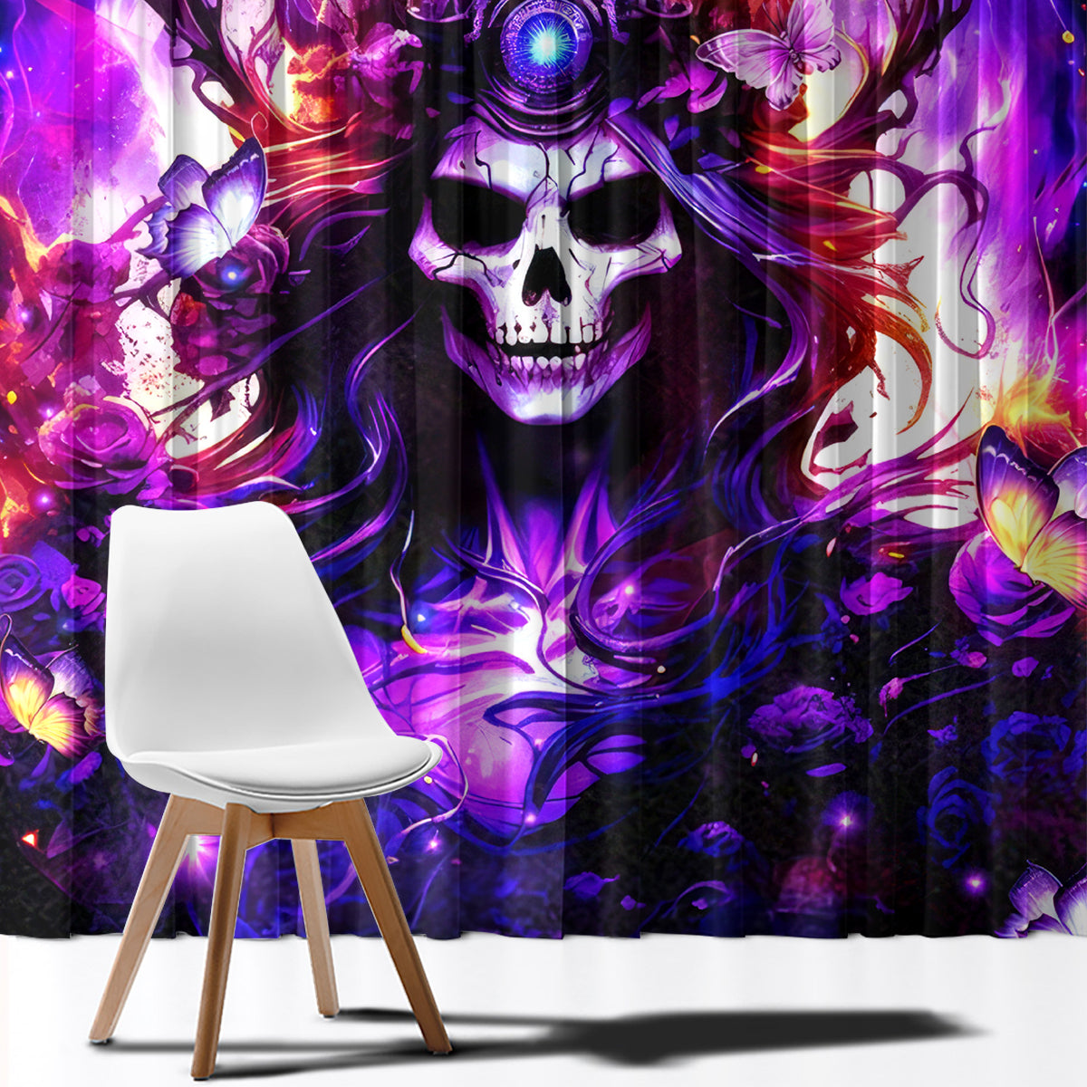 Queen Skull Window Curtain Sometimes An Angel Somethimes Hellraiser Always A Strong Woman