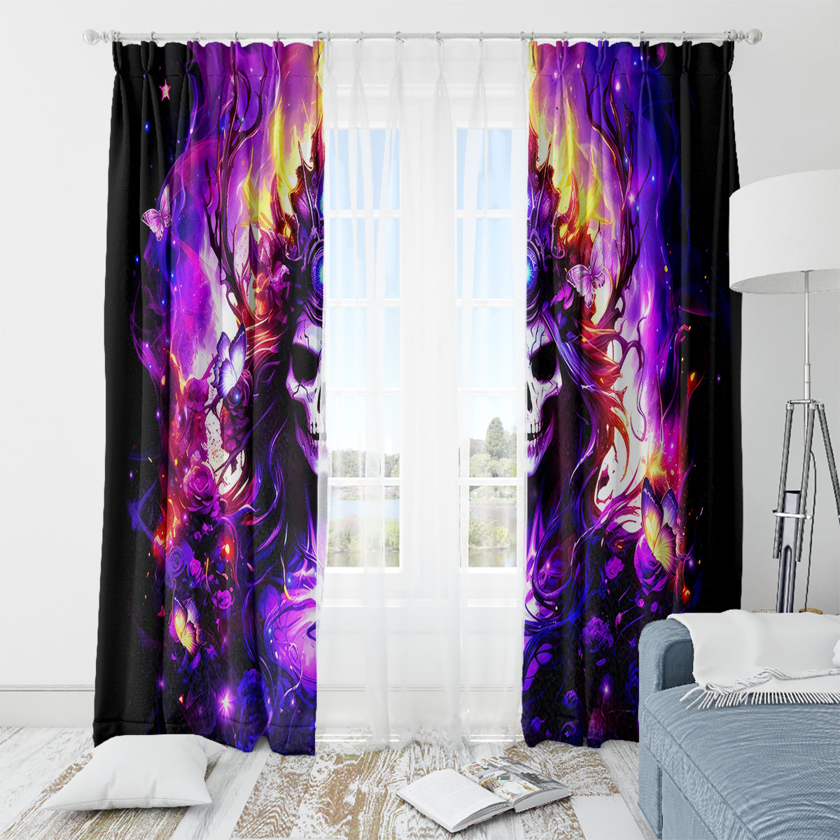 Queen Skull Window Curtain Sometimes An Angel Somethimes Hellraiser Always A Strong Woman
