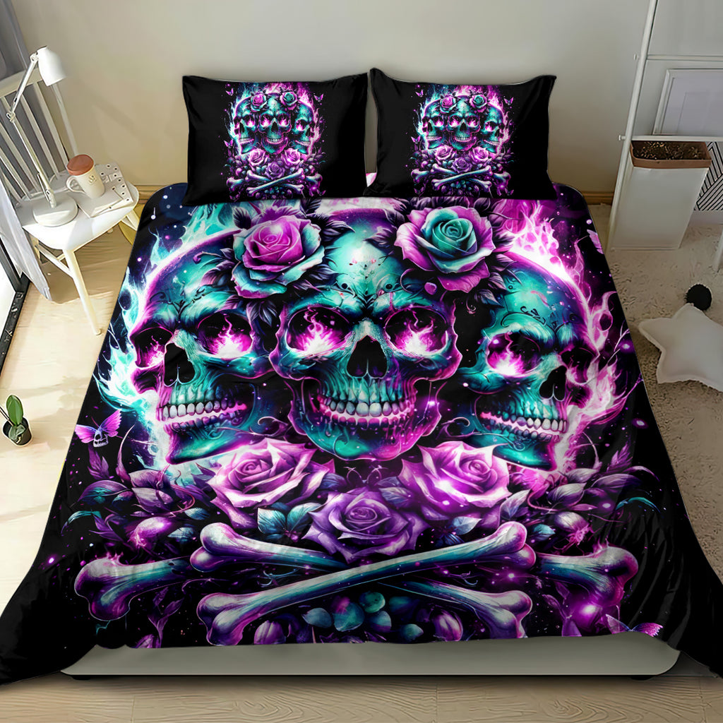 Rose Skull Bedding Set Stuck Between IDK IDC And IDGAF