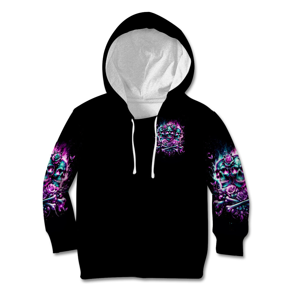 Rose Skull Kid Hoodie Stuck Between IDK IDC And IDGAF