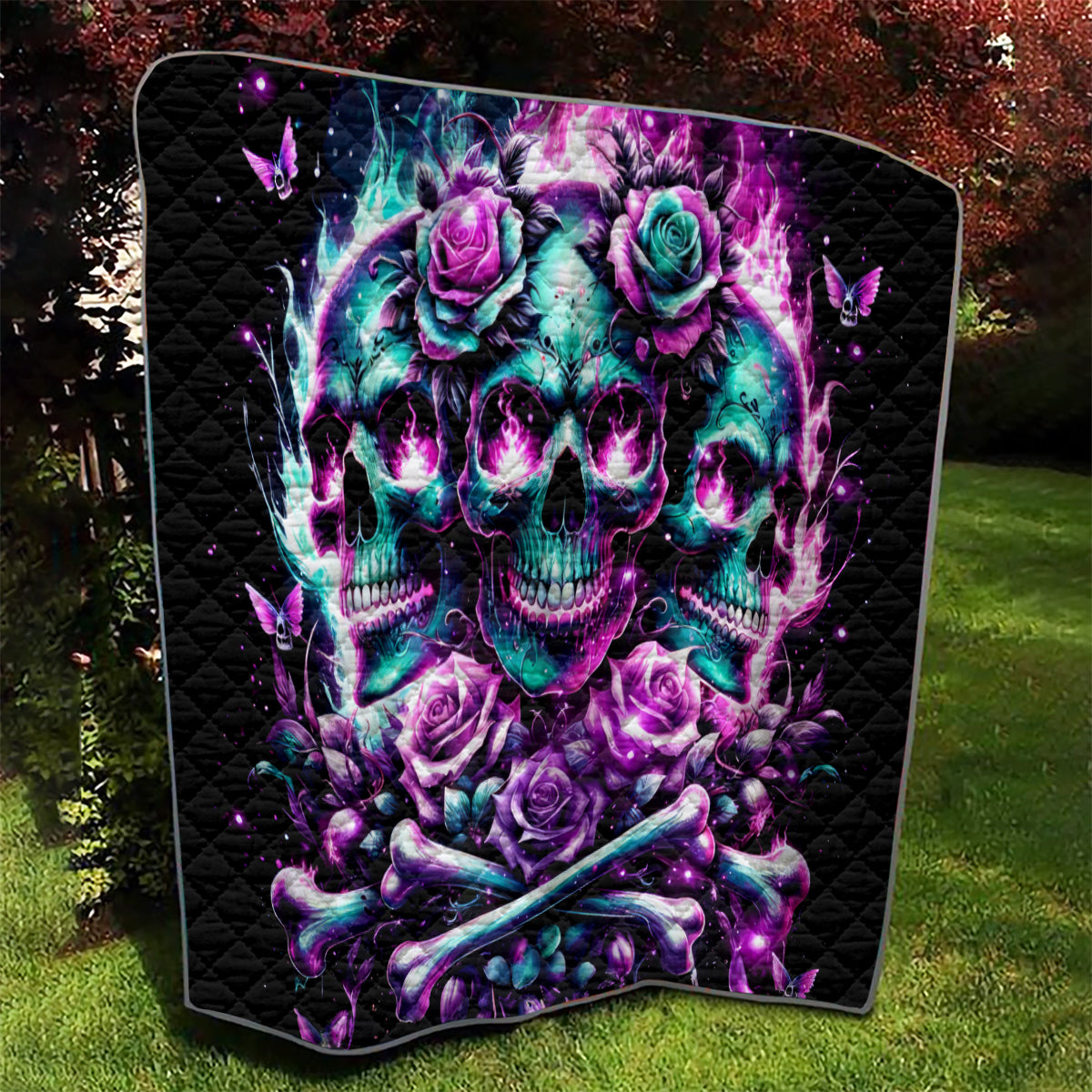 Rose Skull Quilt Stuck Between IDK IDC And IDGAF
