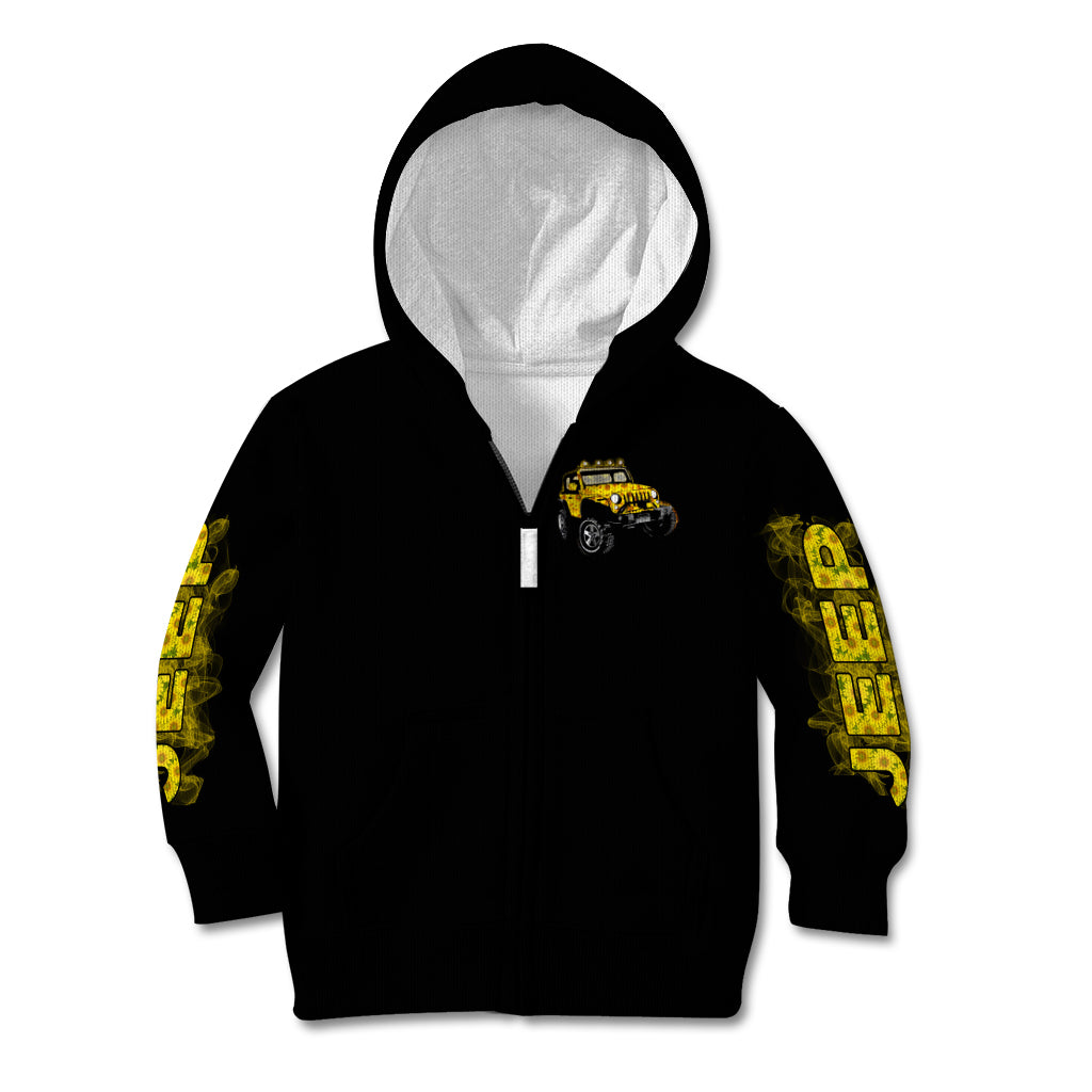 Sunflower Jeep Kid Hoodie American Flag Sunflower Jeep
