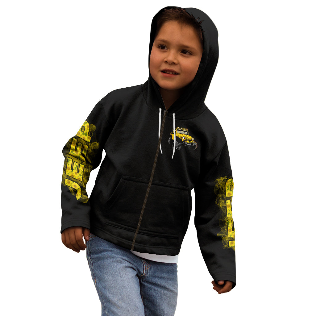 Sunflower Jeep Kid Hoodie American Flag Sunflower Jeep