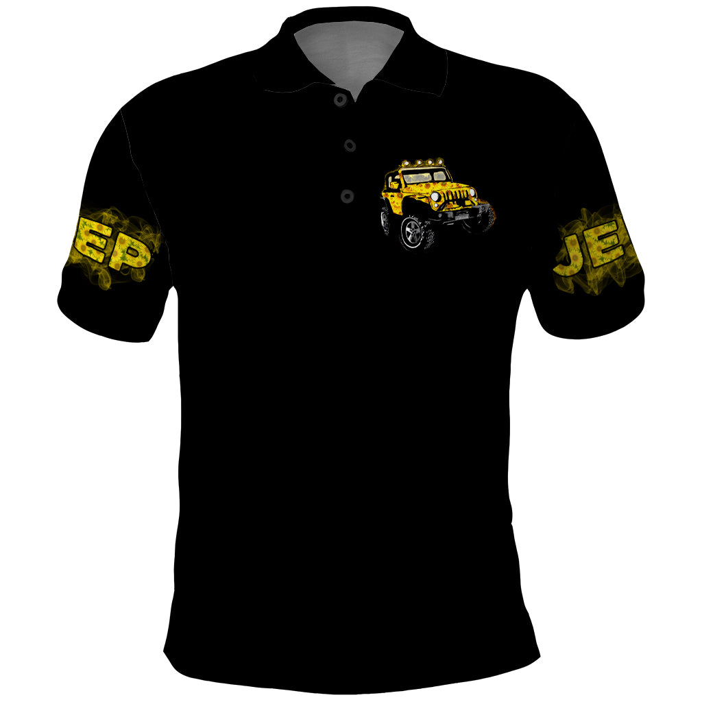 Sunflower Jeep Polo Shirt American Flag Sunflower Jeep