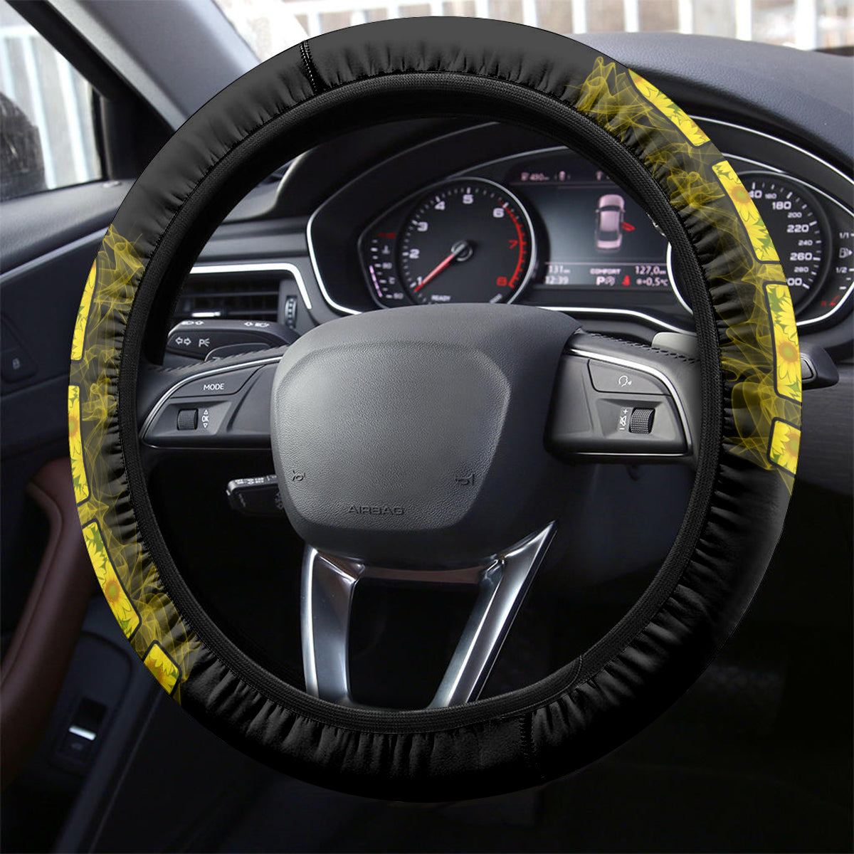 Sunflower Jeep Steering Wheel Cover American Flag Sunflower Jeep