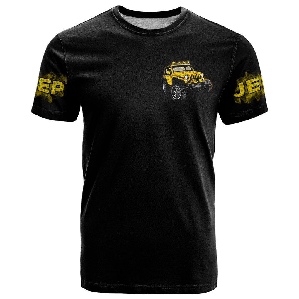 Sunflower Jeep T Shirt American Flag Sunflower Jeep