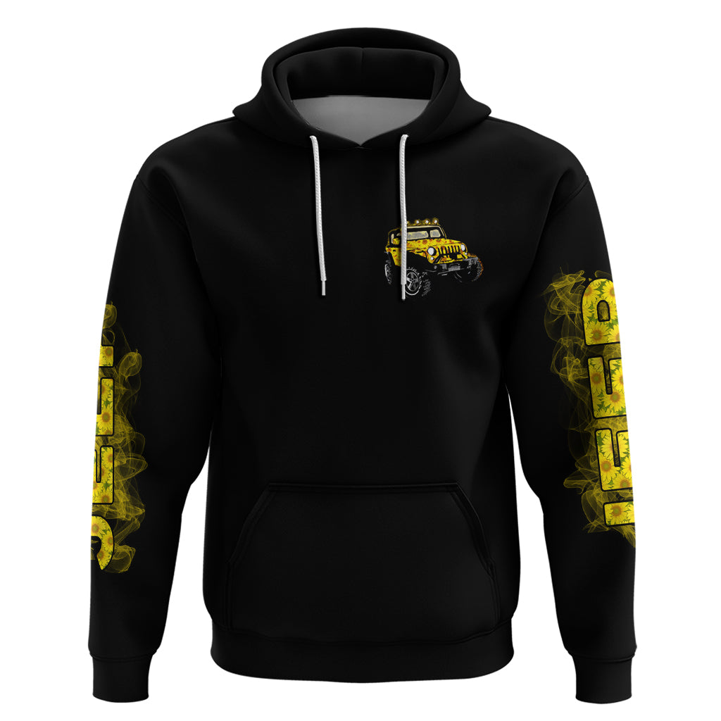 Sunflower Jeep Zip Hoodie American Flag Sunflower Jeep