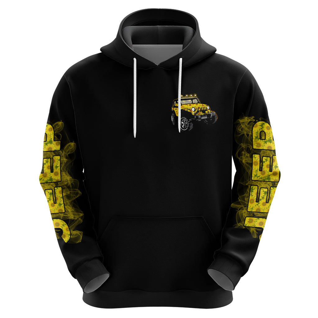 Sunflower Jeep Zip Hoodie American Flag Sunflower Jeep