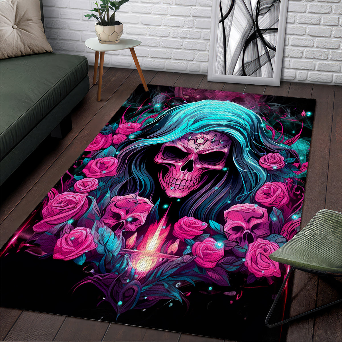 Lady Skull Area Rug The Good Girl In Me Got Tired Of The Bullshit