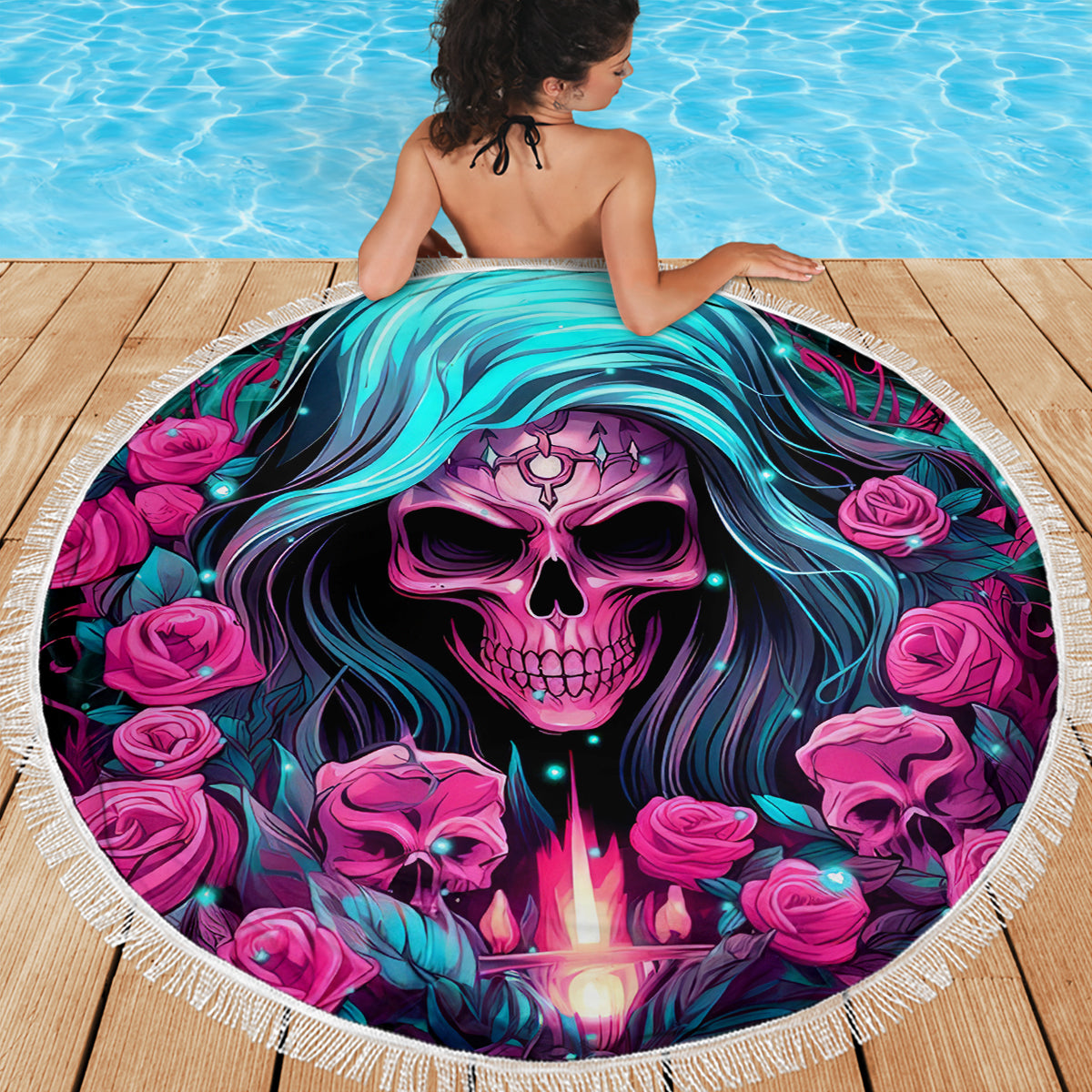 Lady Skull Beach Blanket The Good Girl In Me Got Tired Of The Bullshit