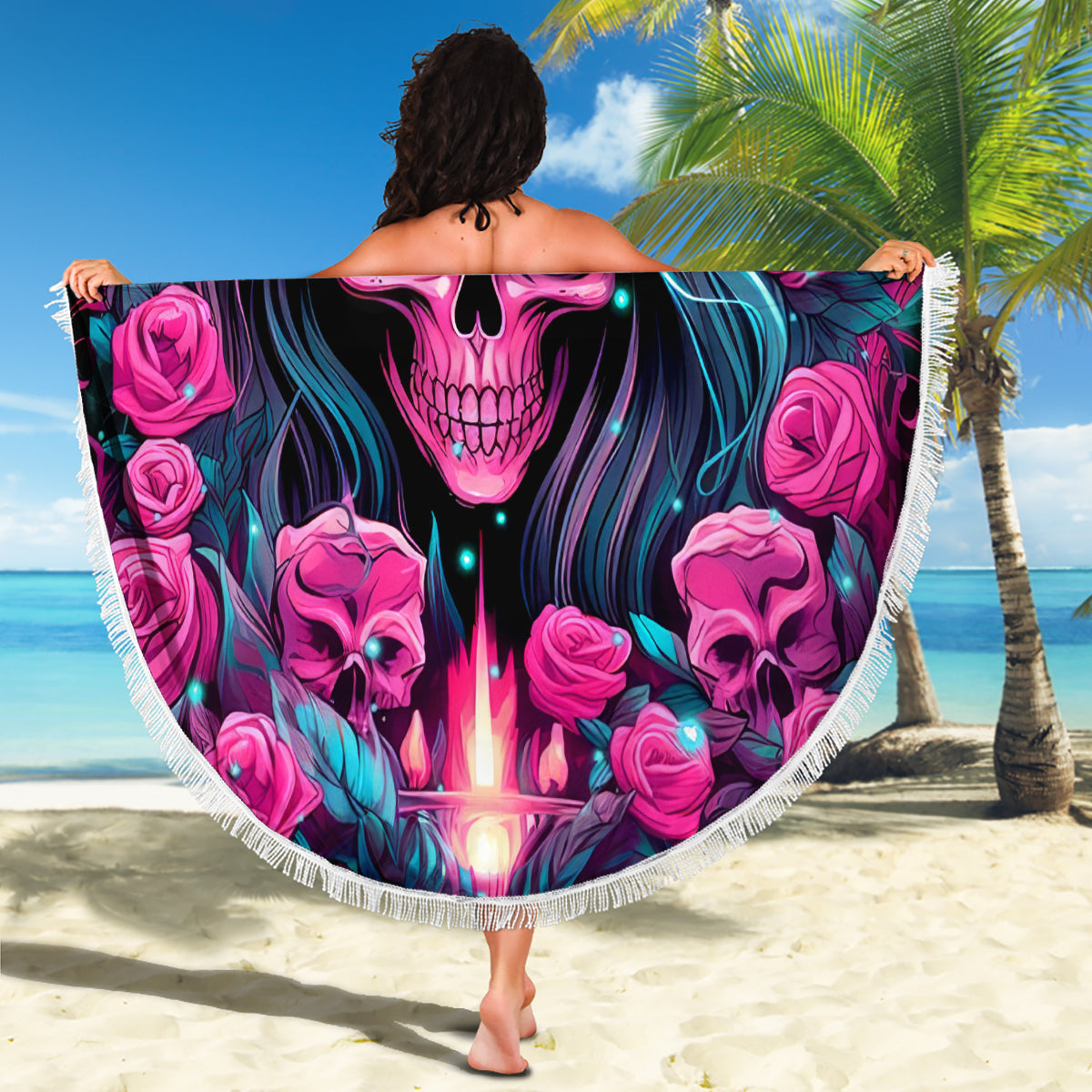 Lady Skull Beach Blanket The Good Girl In Me Got Tired Of The Bullshit