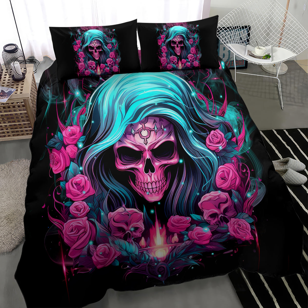 Lady Skull Bedding Set The Good Girl In Me Got Tired Of The Bullshit