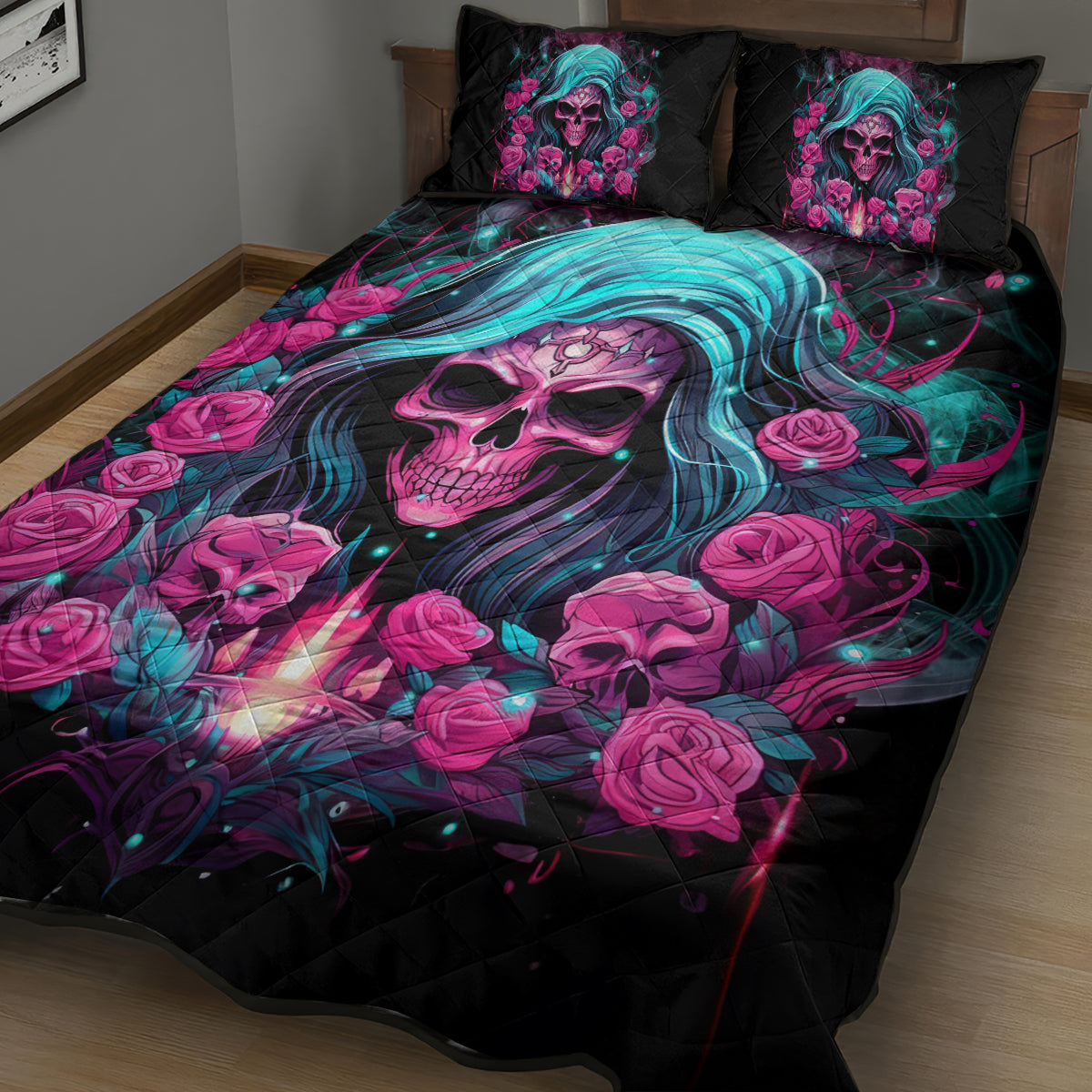 Lady Skull Quilt Bed Set The Good Girl In Me Got Tired Of The Bullshit