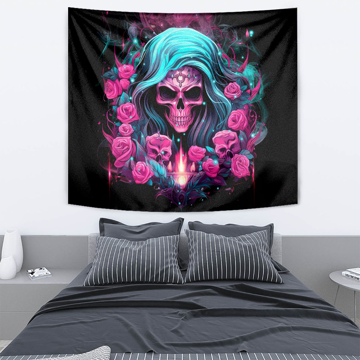 Lady Skull Tapestry The Good Girl In Me Got Tired Of The Bullshit