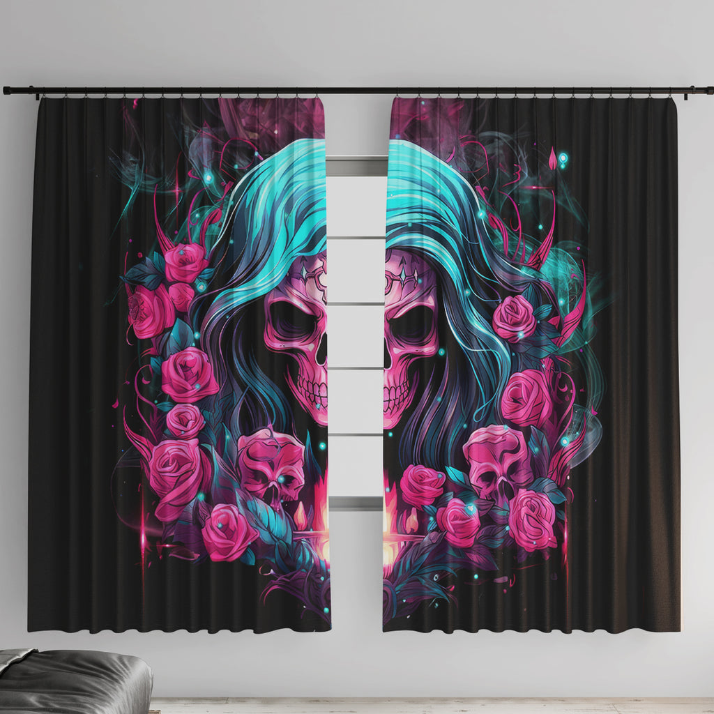 Lady Skull Window Curtain The Good Girl In Me Got Tired Of The Bullshit