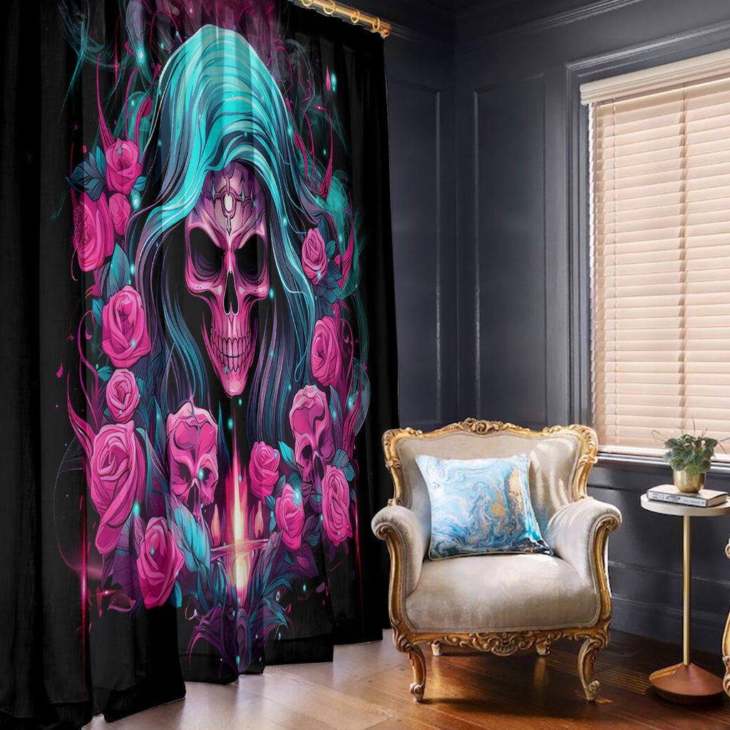 Lady Skull Window Curtain The Good Girl In Me Got Tired Of The Bullshit