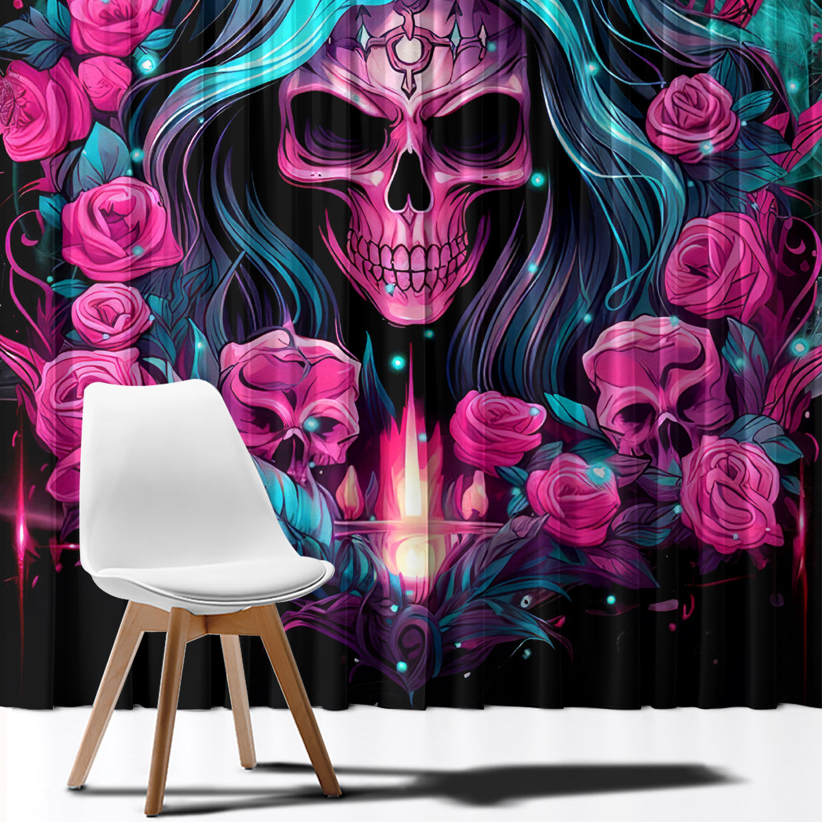 Lady Skull Window Curtain The Good Girl In Me Got Tired Of The Bullshit