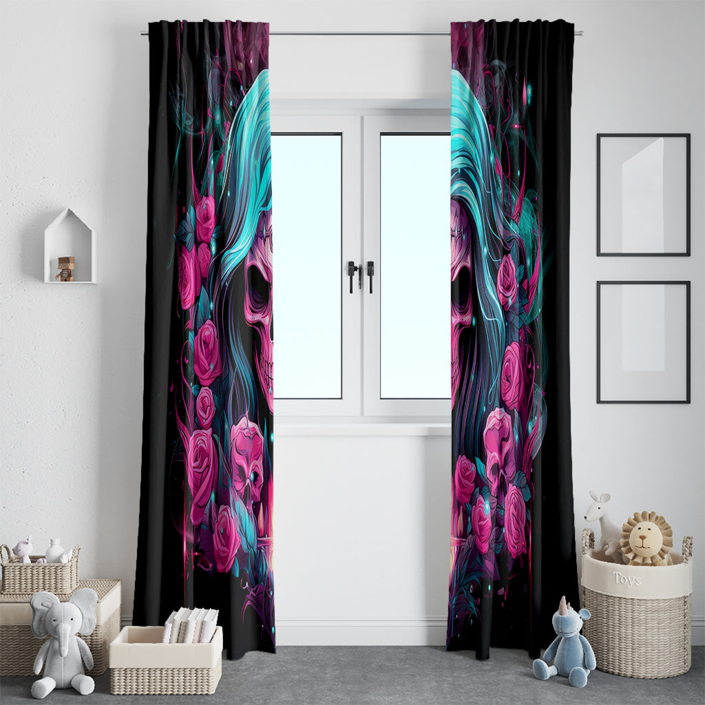 Lady Skull Window Curtain The Good Girl In Me Got Tired Of The Bullshit
