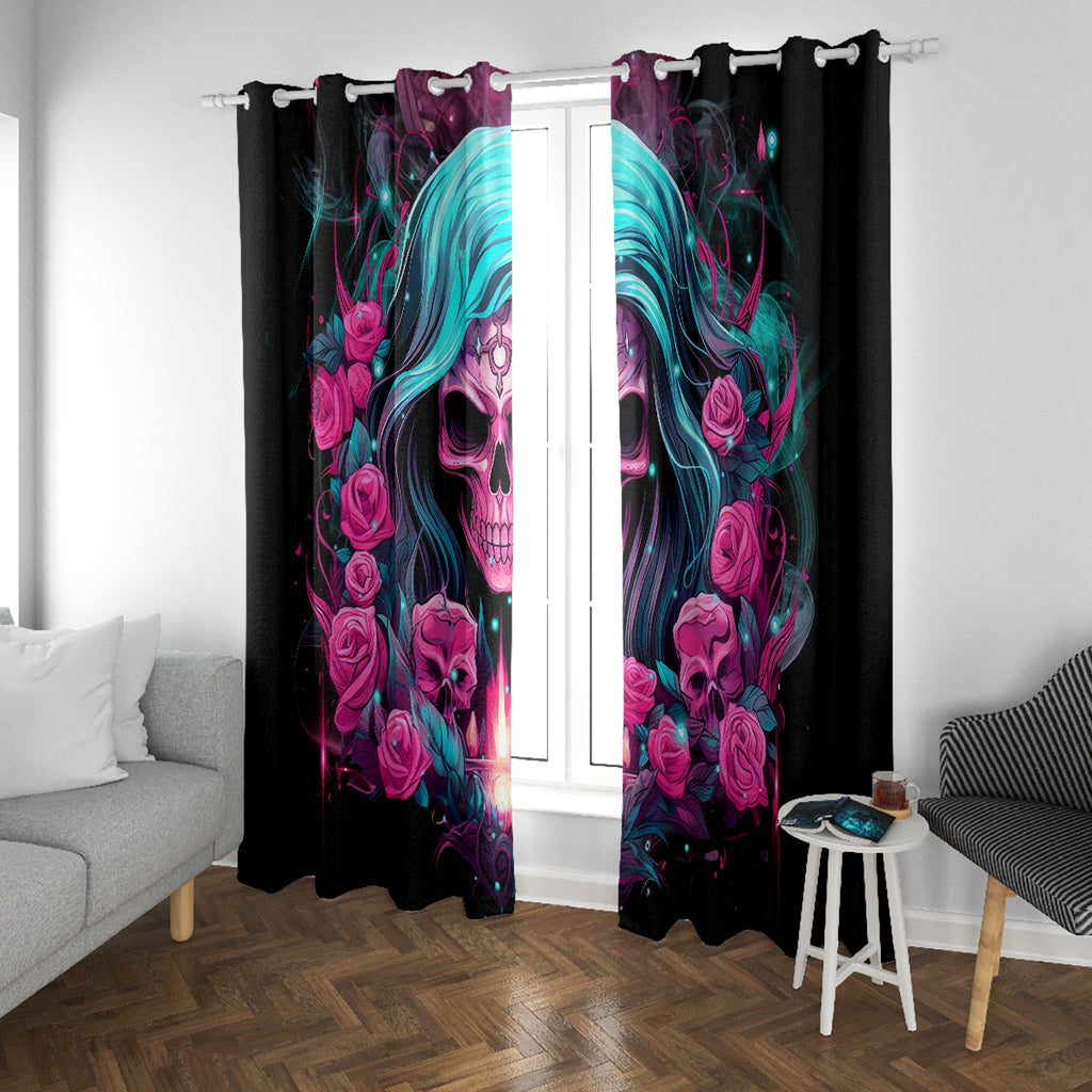 Lady Skull Window Curtain The Good Girl In Me Got Tired Of The Bullshit