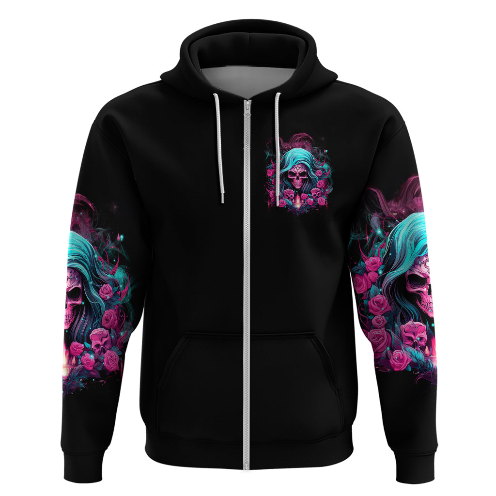 Lady Skull Zip Hoodie The Good Girl In Me Got Tired Of The Bullshit