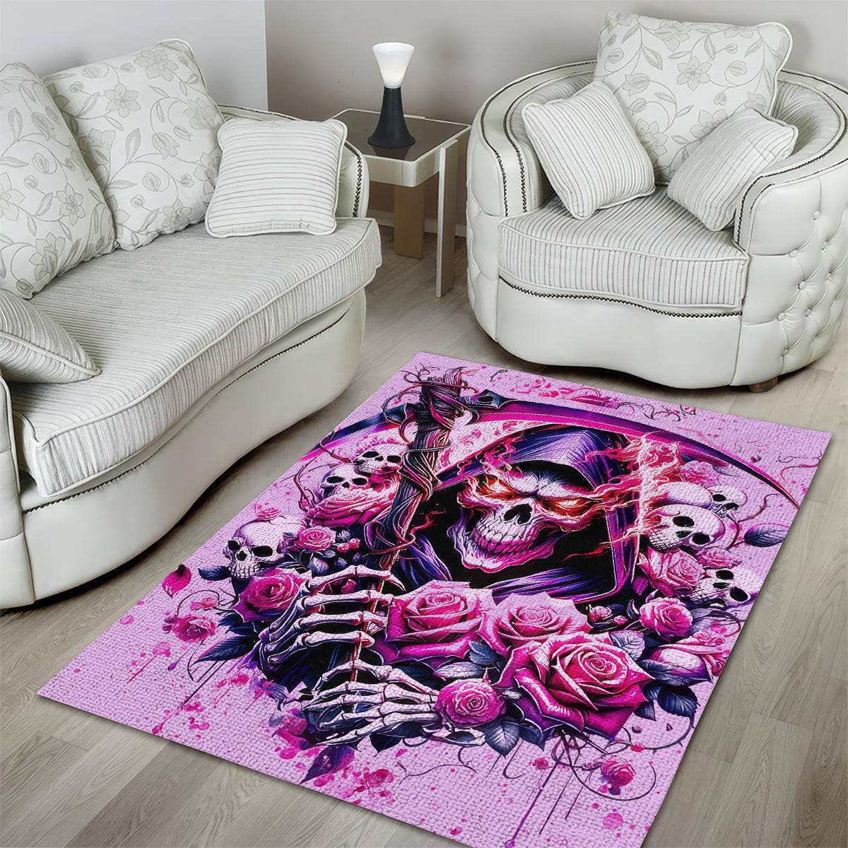 Reaper Skull Area Rug Warning This Tattooed Girl Doesn't Play Well With Stupid People