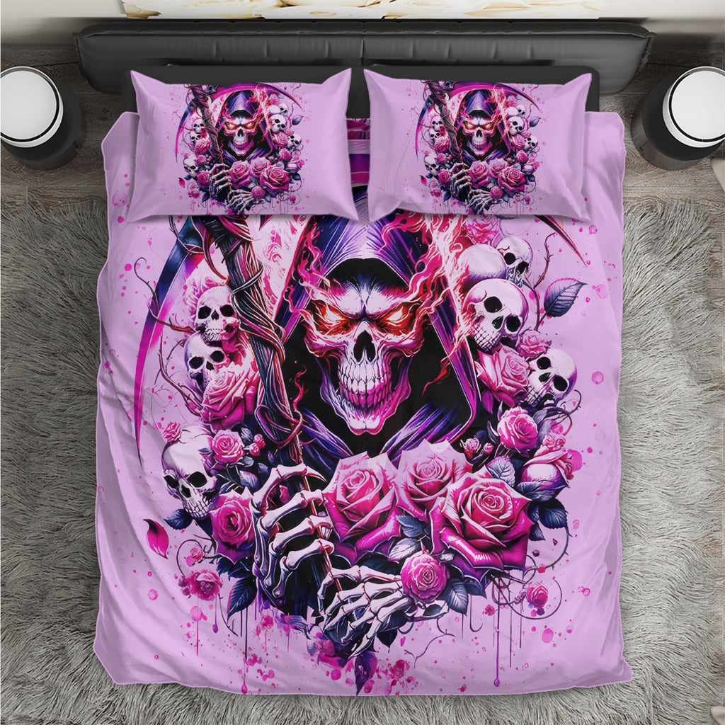 Reaper Skull Bedding Set Warning This Tattooed Girl Doesn't Play Well With Stupid People