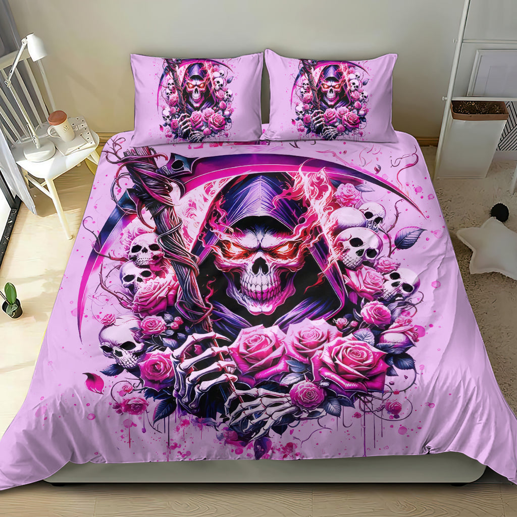 Reaper Skull Bedding Set Warning This Tattooed Girl Doesn't Play Well With Stupid People