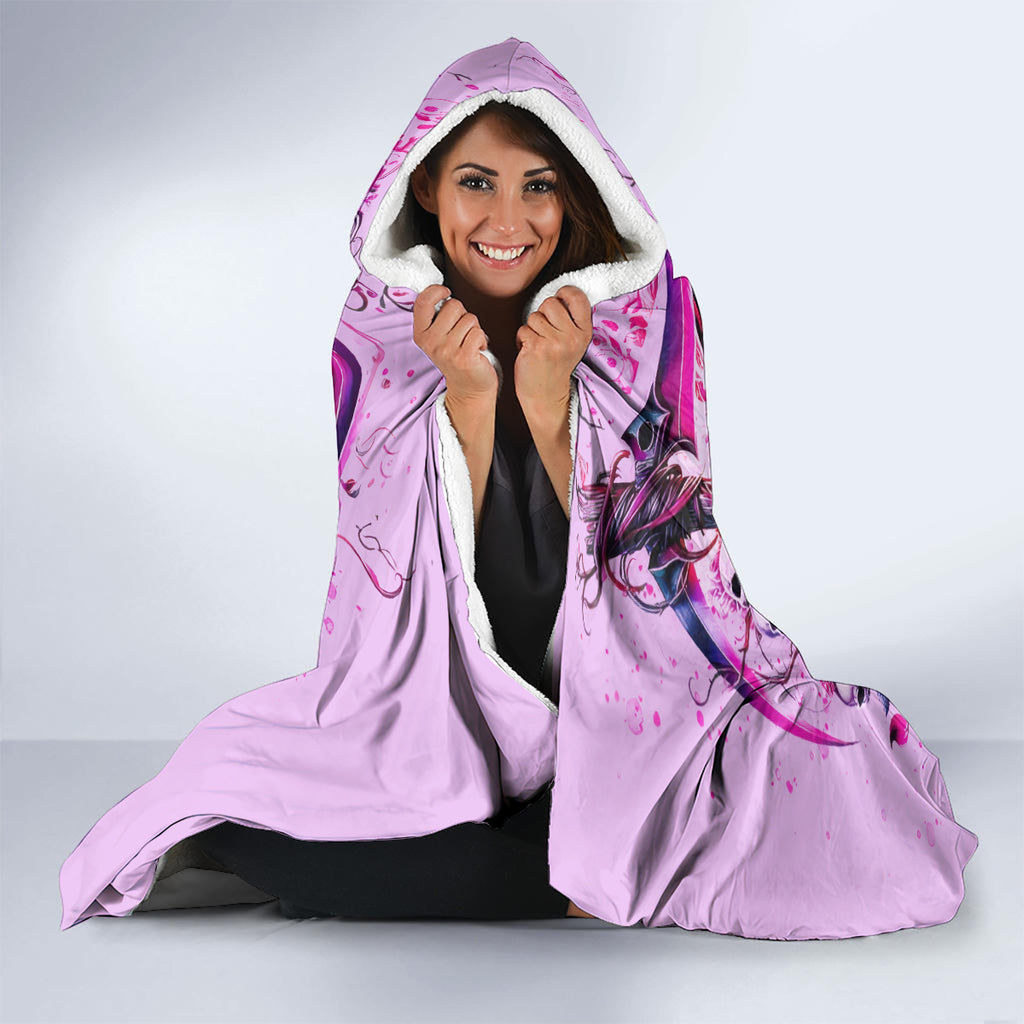 Reaper Skull Hooded Blanket Warning This Tattooed Girl Doesn't Play Well With Stupid People