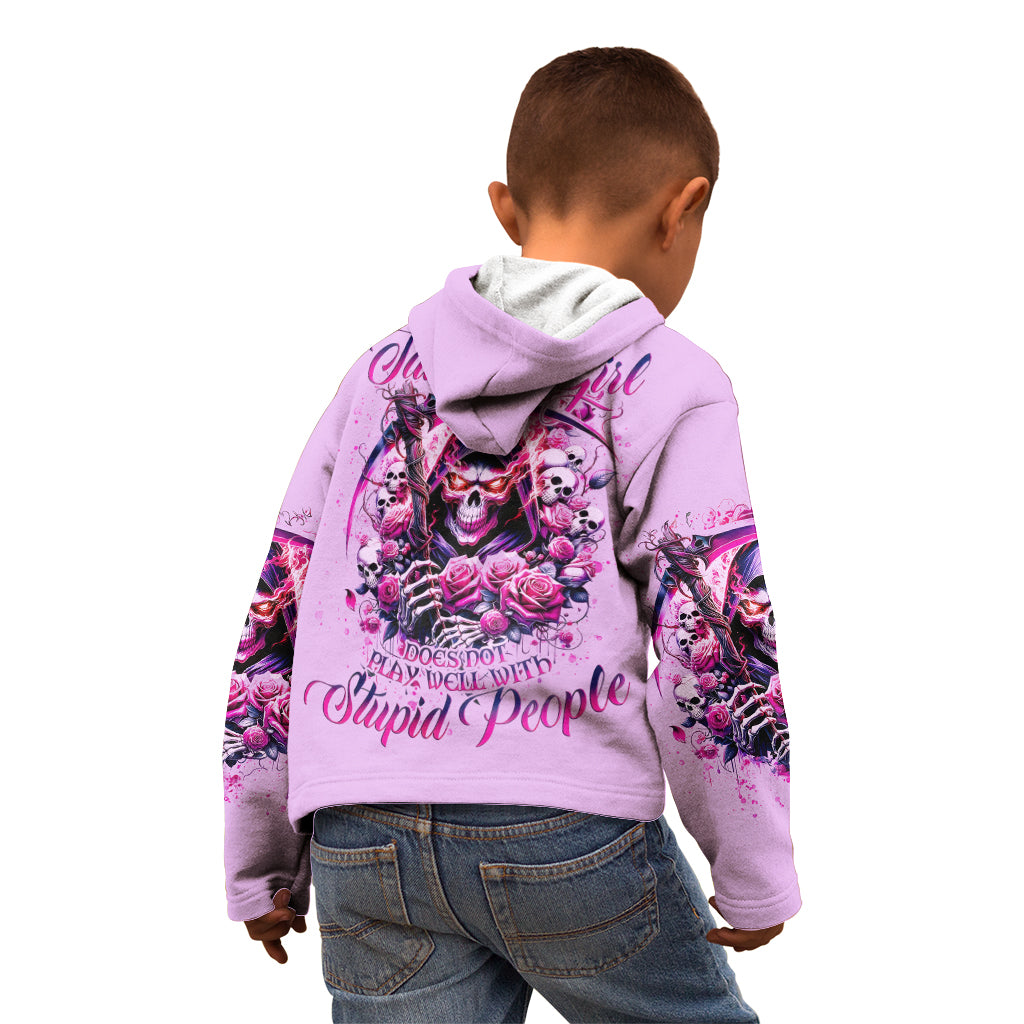 Reaper Skull Kid Hoodie Warning This Tattooed Girl Doesn't Play Well With Stupid People