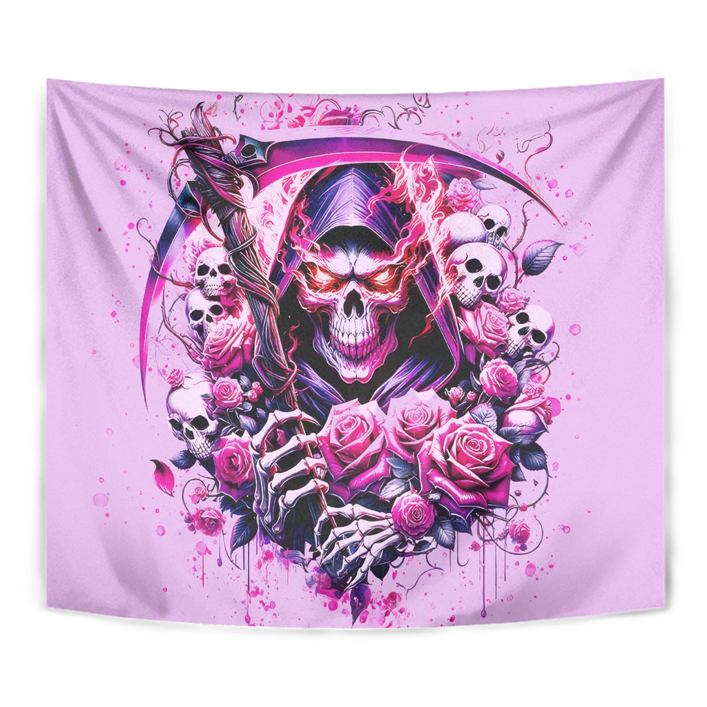 Reaper Skull Tapestry Warning This Tattooed Girl Doesn't Play Well With Stupid People