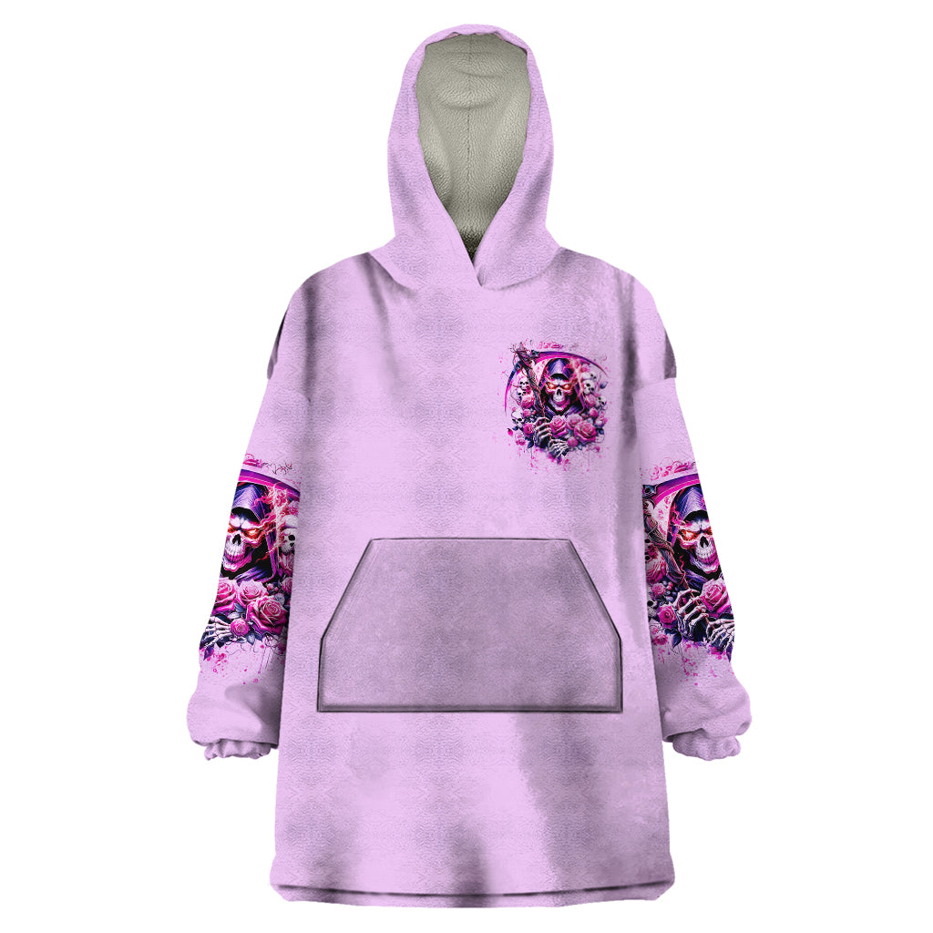Reaper Skull Wearable Blanket Hoodie Warning This Tattooed Girl Doesn't Play Well With Stupid People