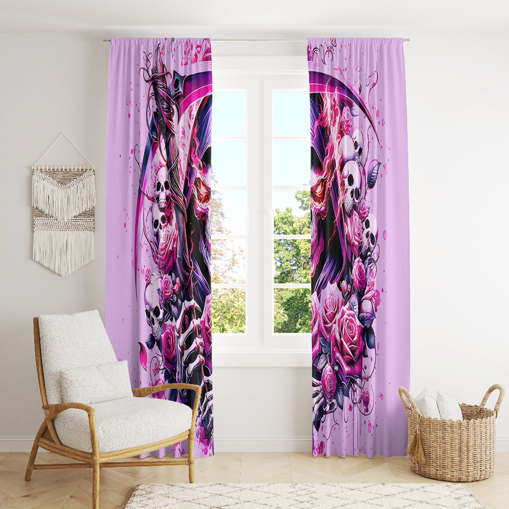 Reaper Skull Window Curtain Warning This Tattooed Girl Doesn't Play Well With Stupid People