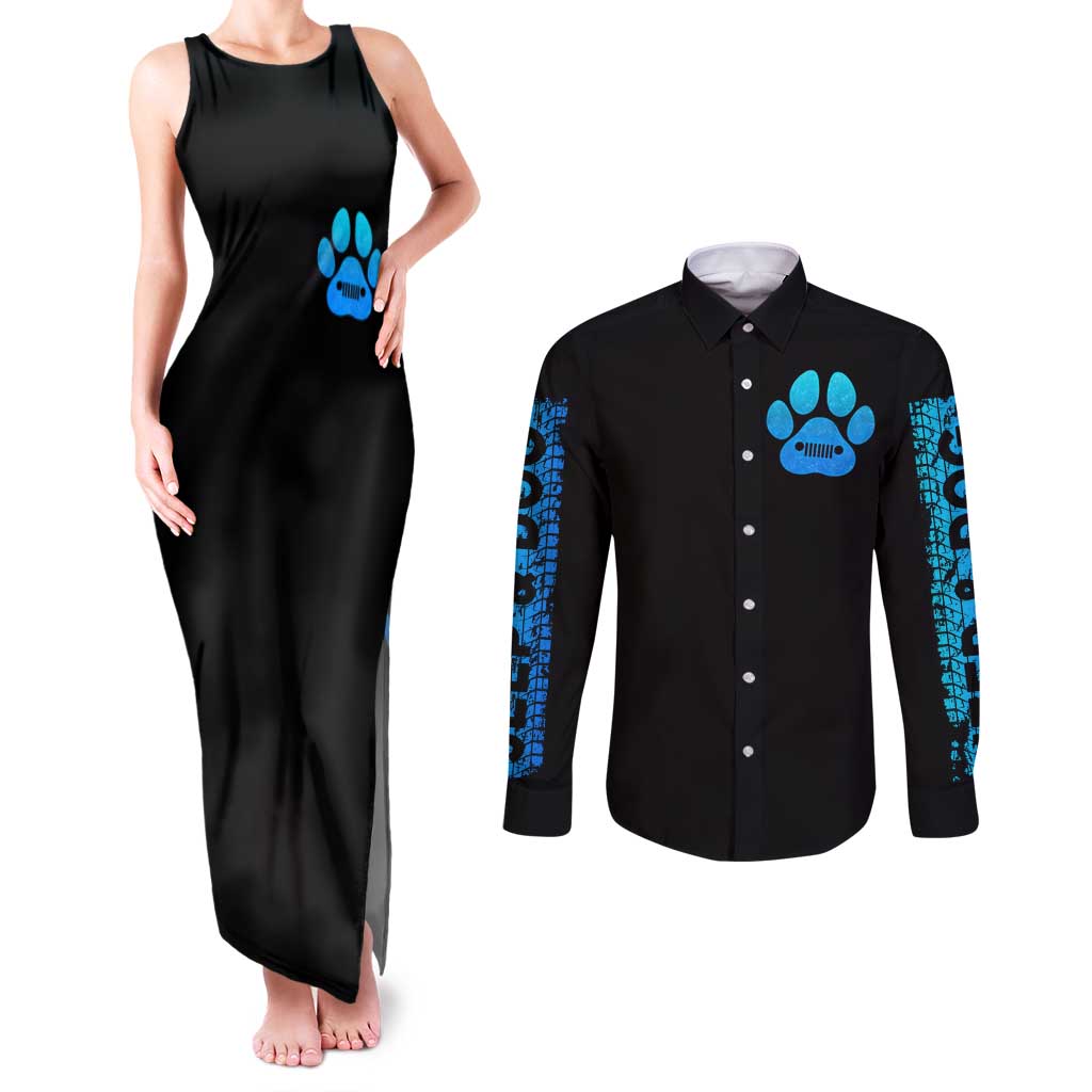 Jeep Life Couples Matching Tank Maxi Dress and Long Sleeve Button Shirt You & Me And The Dogs DT01