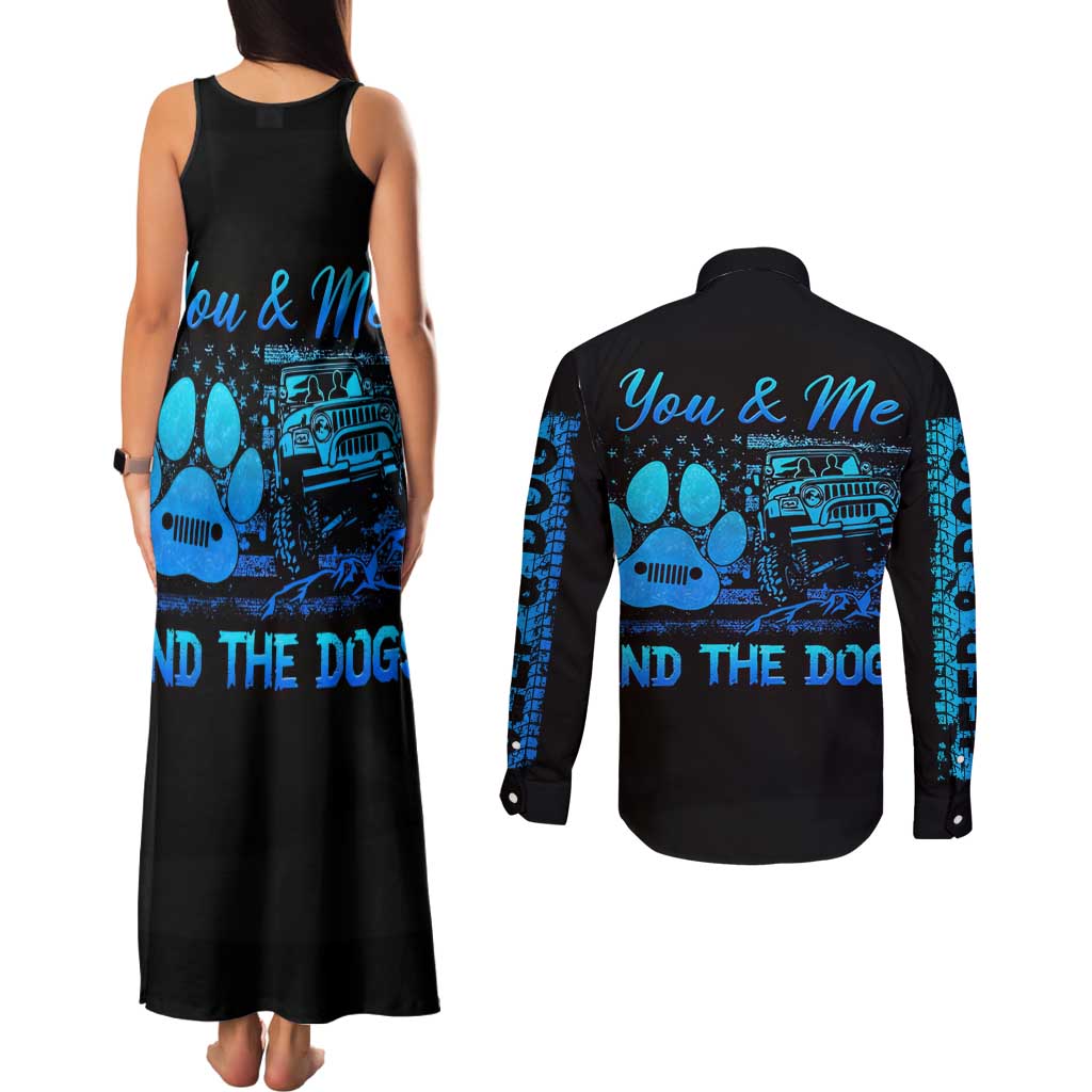 Jeep Life Couples Matching Tank Maxi Dress and Long Sleeve Button Shirt You & Me And The Dogs DT01