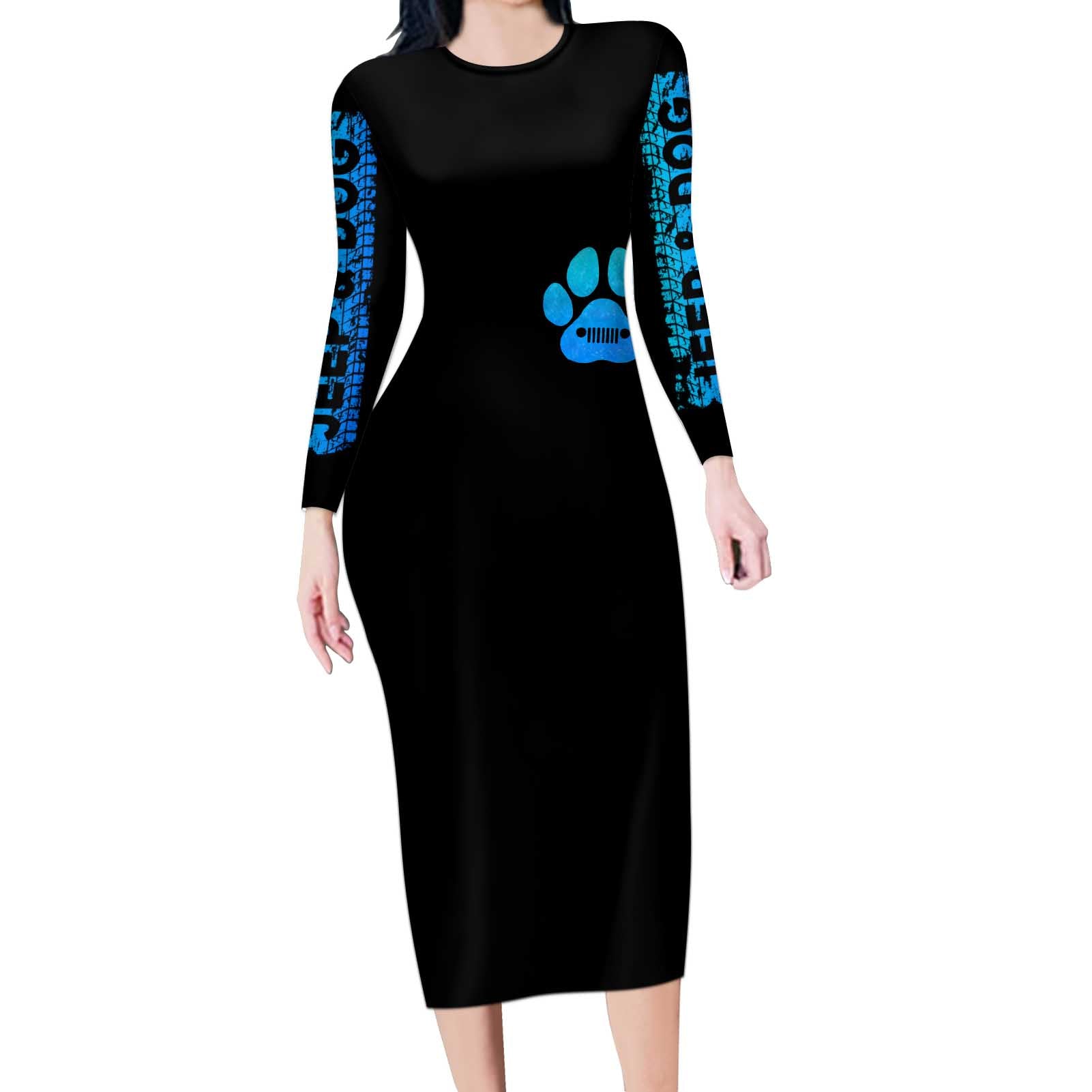 Jeep Life Long Sleeve Bodycon Dress You & Me And The Dogs DT01