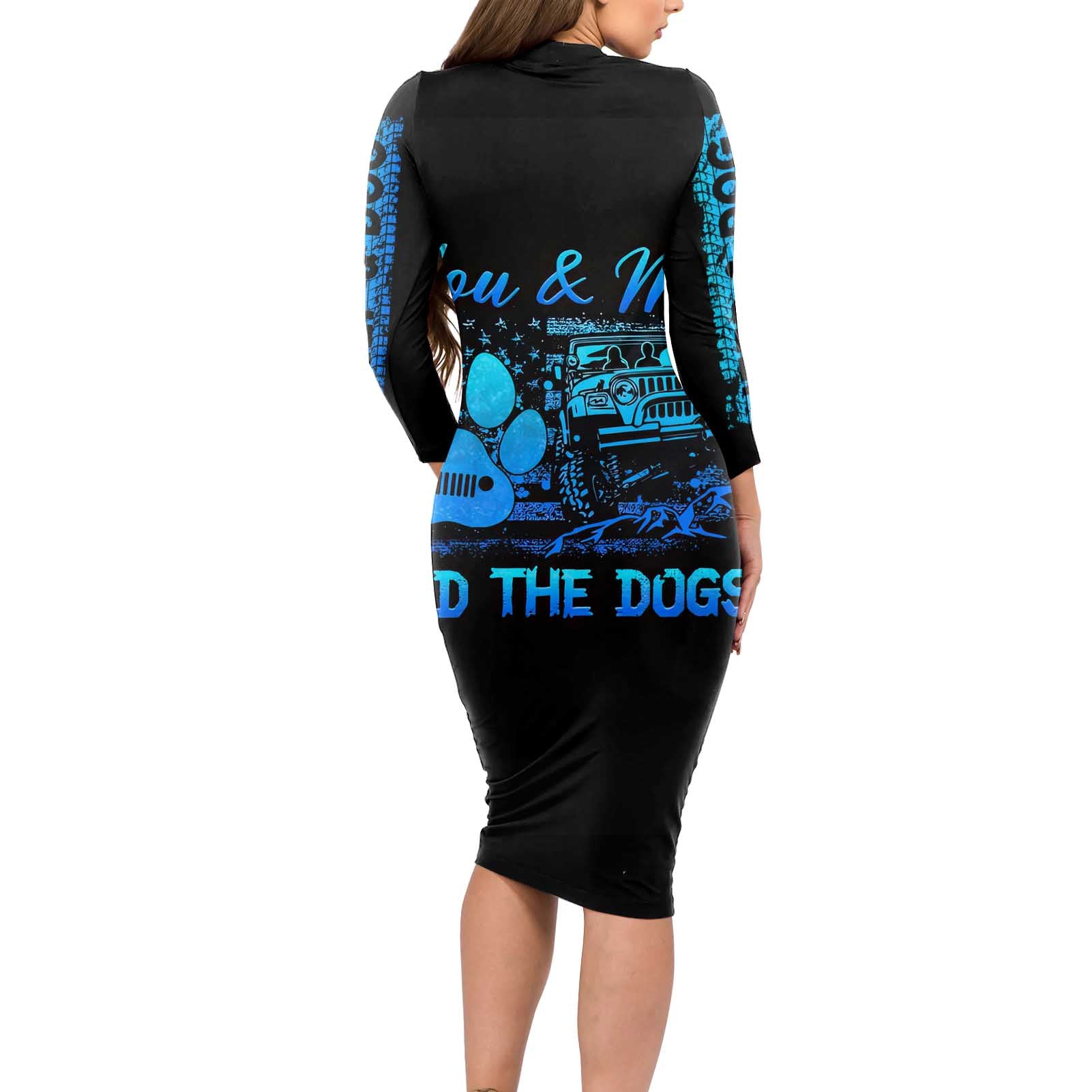 Jeep Life Long Sleeve Bodycon Dress You & Me And The Dogs DT01
