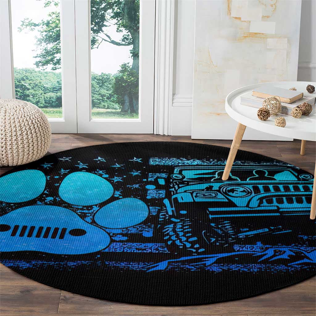 Jeep Life Round Carpet You & Me And The Dogs DT01