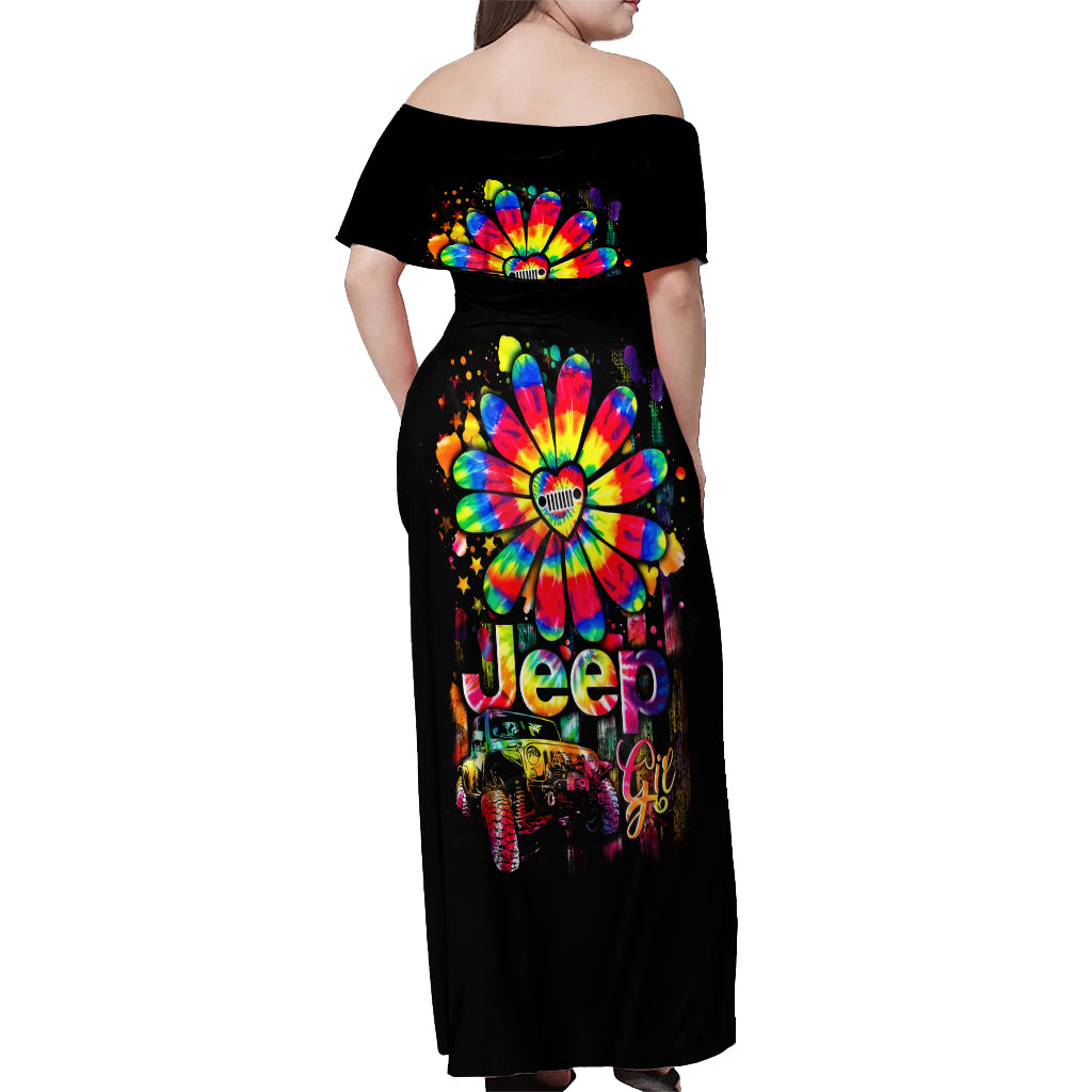 Hippie Jeep Off Shoulder Maxi Dress Daisy Jeep Girl