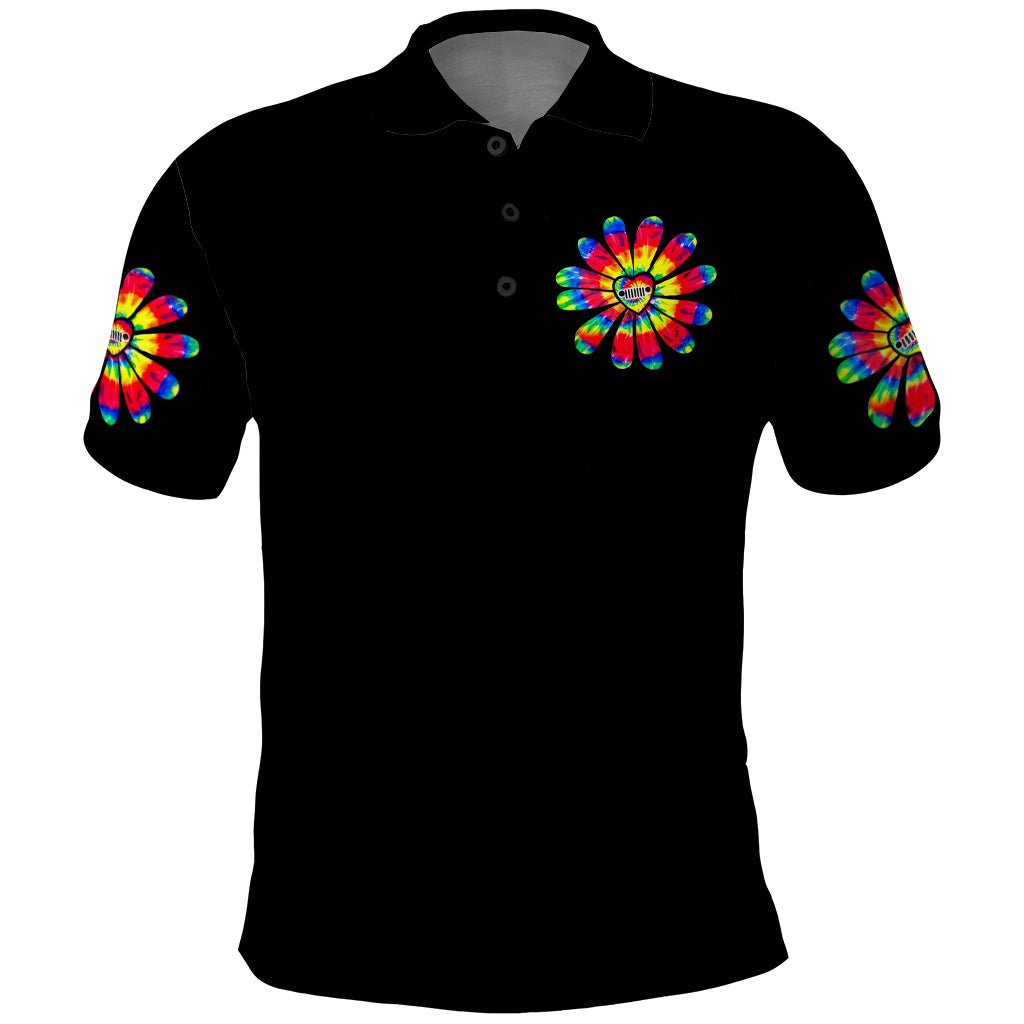 Hippie Jeep Polo Shirt Daisy Jeep Girl