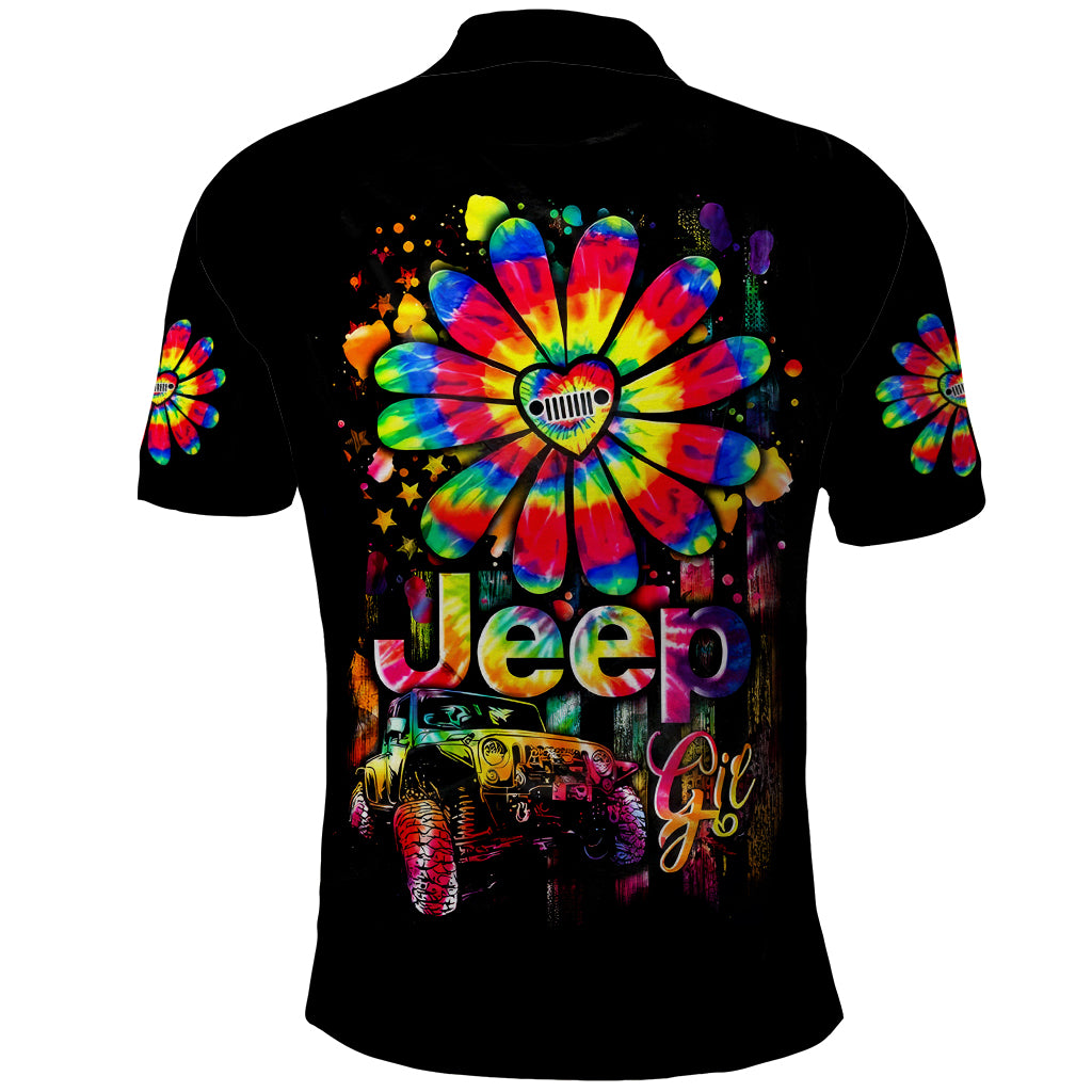 Hippie Jeep Polo Shirt Daisy Jeep Girl