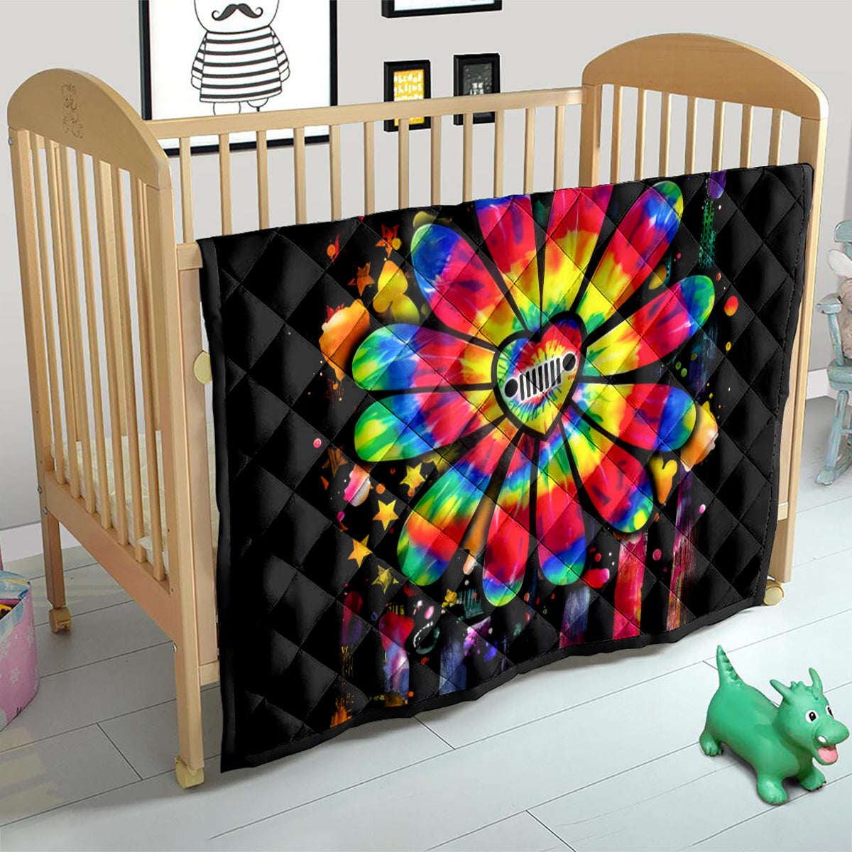 Hippie Jeep Quilt Daisy Jeep Girl
