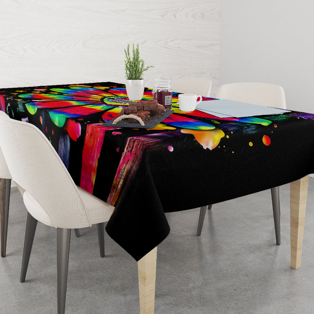 Hippie Jeep Tablecloth Daisy Jeep Girl