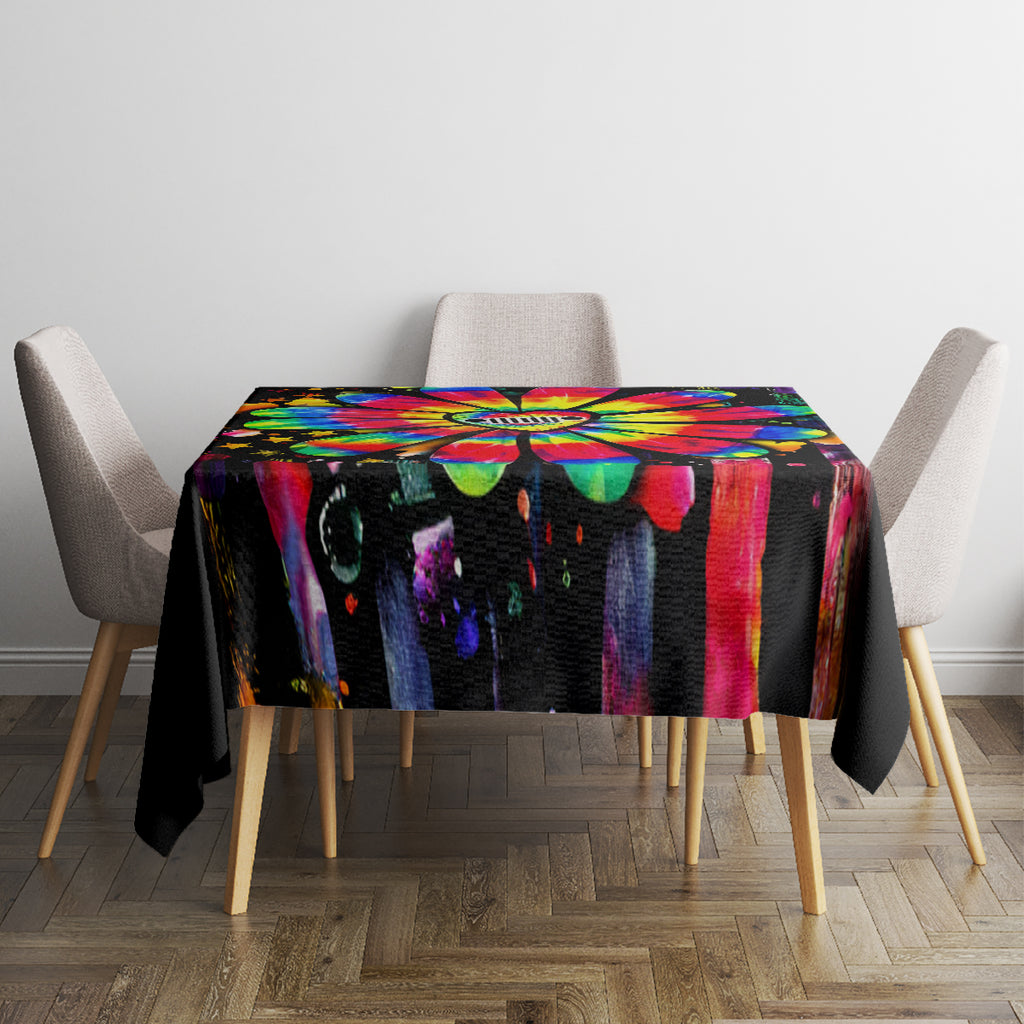 Hippie Jeep Tablecloth Daisy Jeep Girl