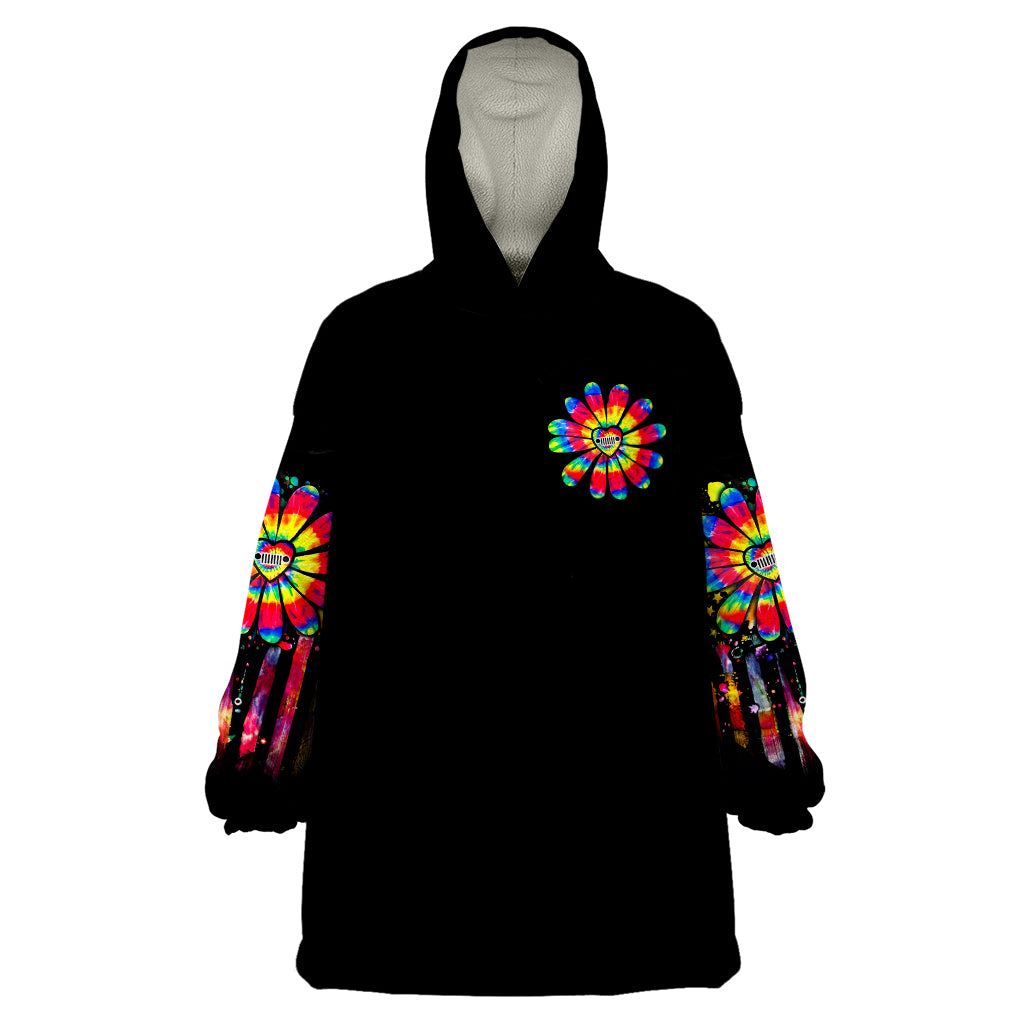 Hippie Jeep Wearable Blanket Hoodie Daisy Jeep Girl