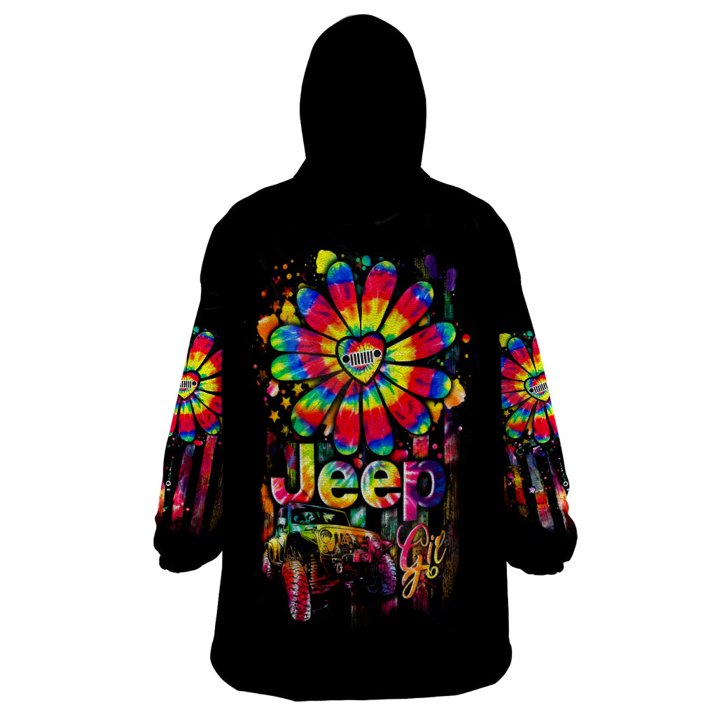 Hippie Jeep Wearable Blanket Hoodie Daisy Jeep Girl