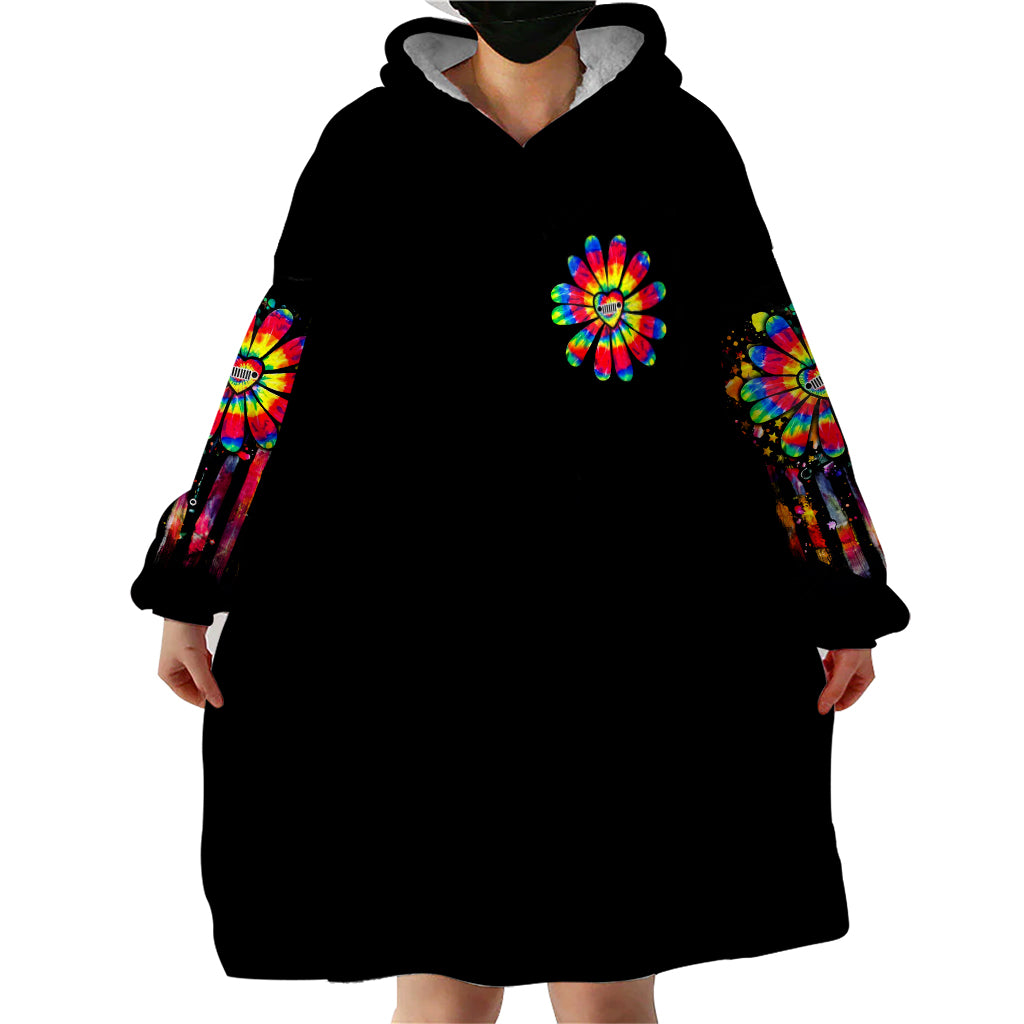 Hippie Jeep Wearable Blanket Hoodie Daisy Jeep Girl