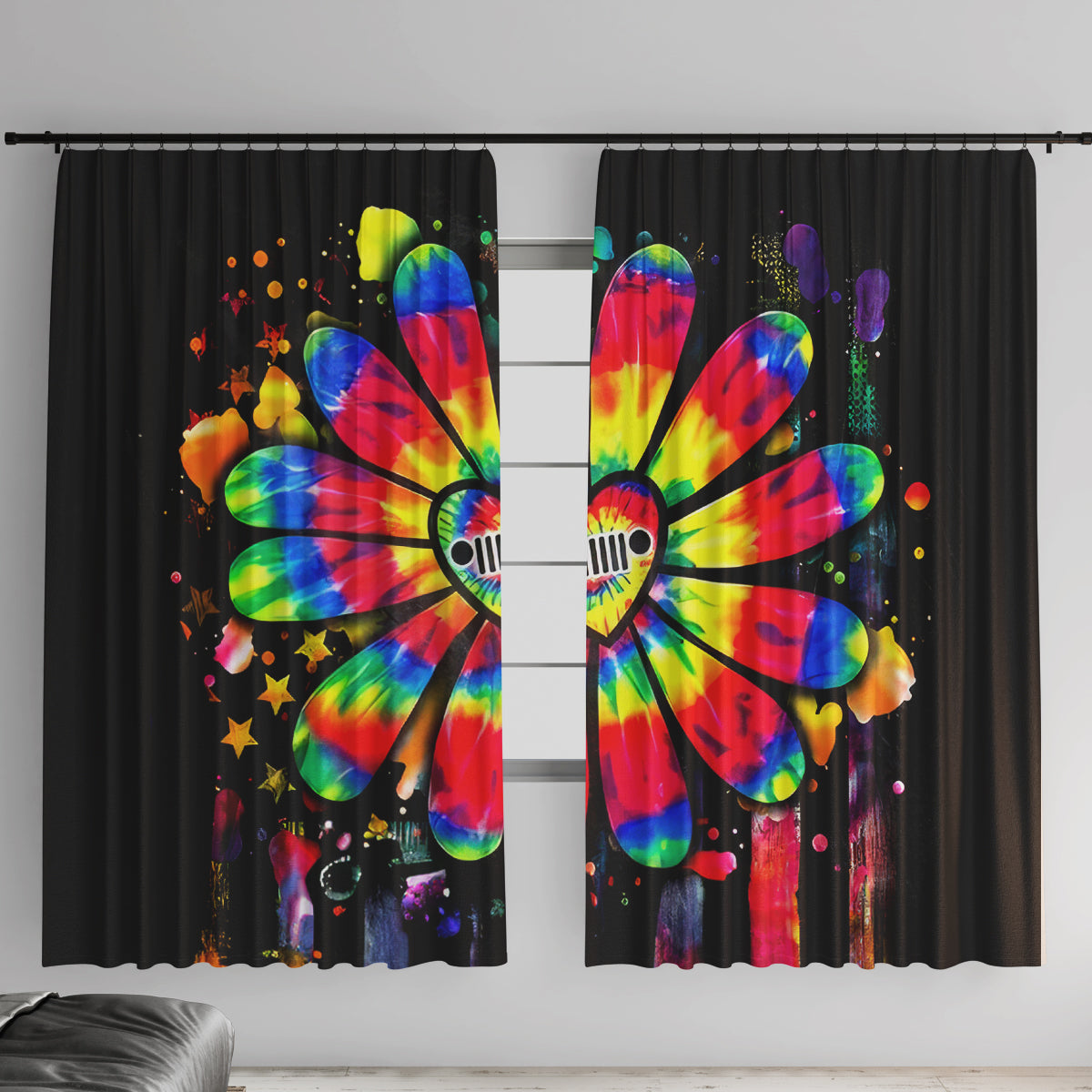 Hippie Jeep Window Curtain Daisy Jeep Girl